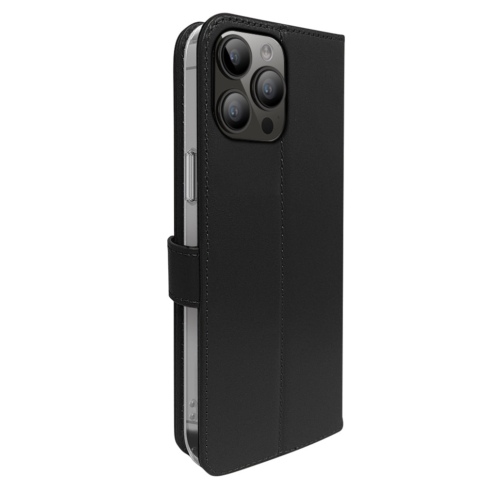 Book Case Leer Zwart iPhone 15 Pro Max - valenta.com