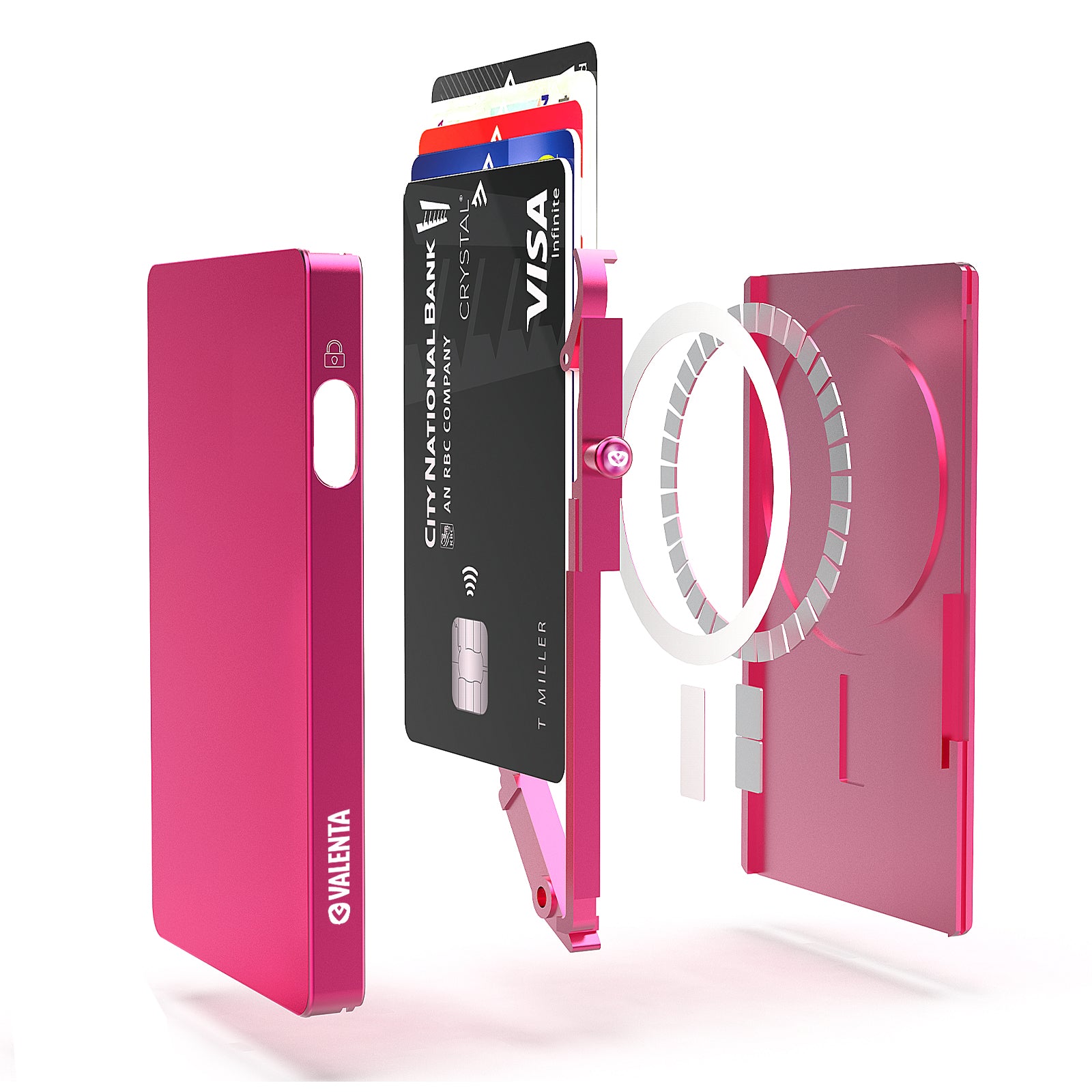 Pink Aluminium Cardprotector with MagSafe