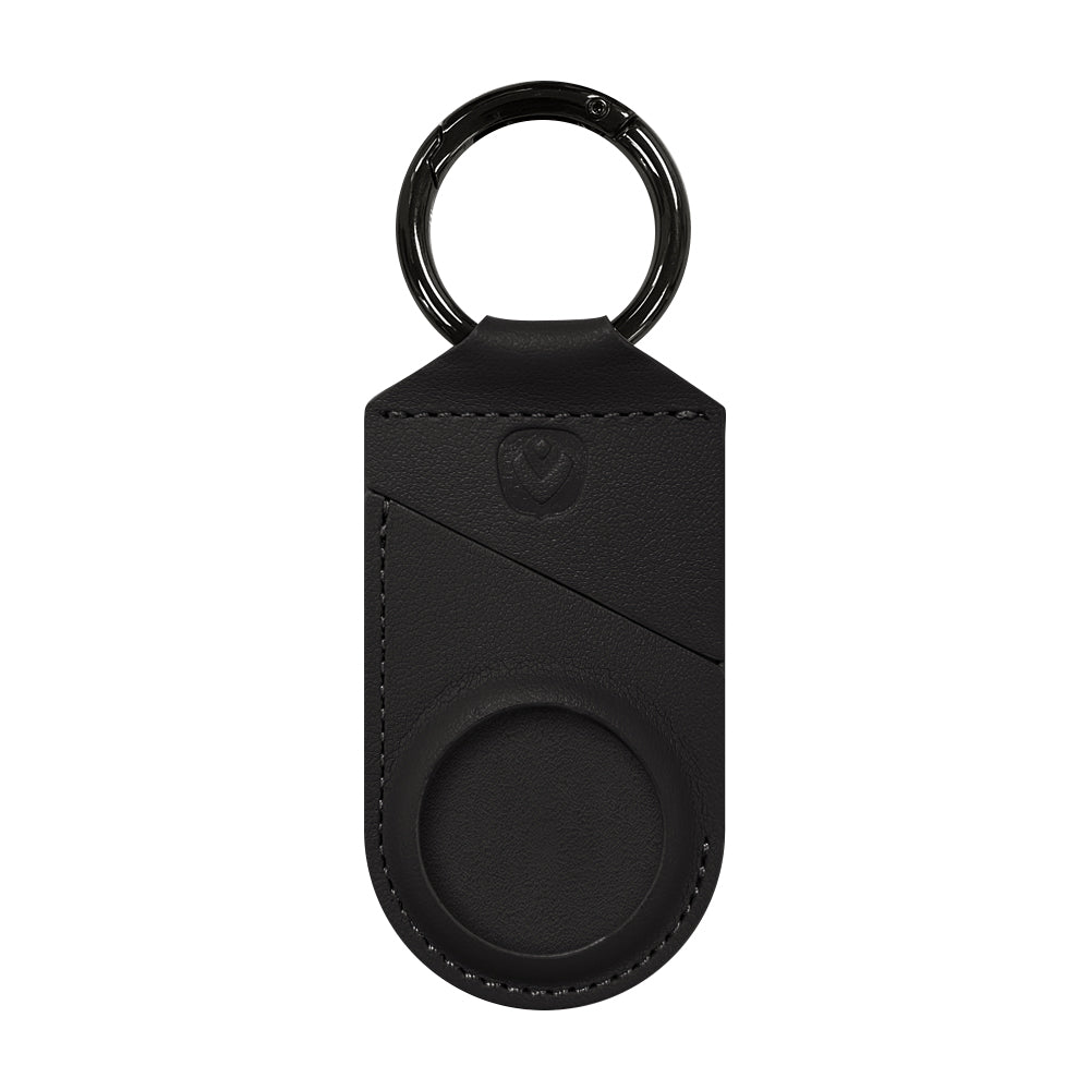 AirTag Case Snap Leer Zwart - valenta.com