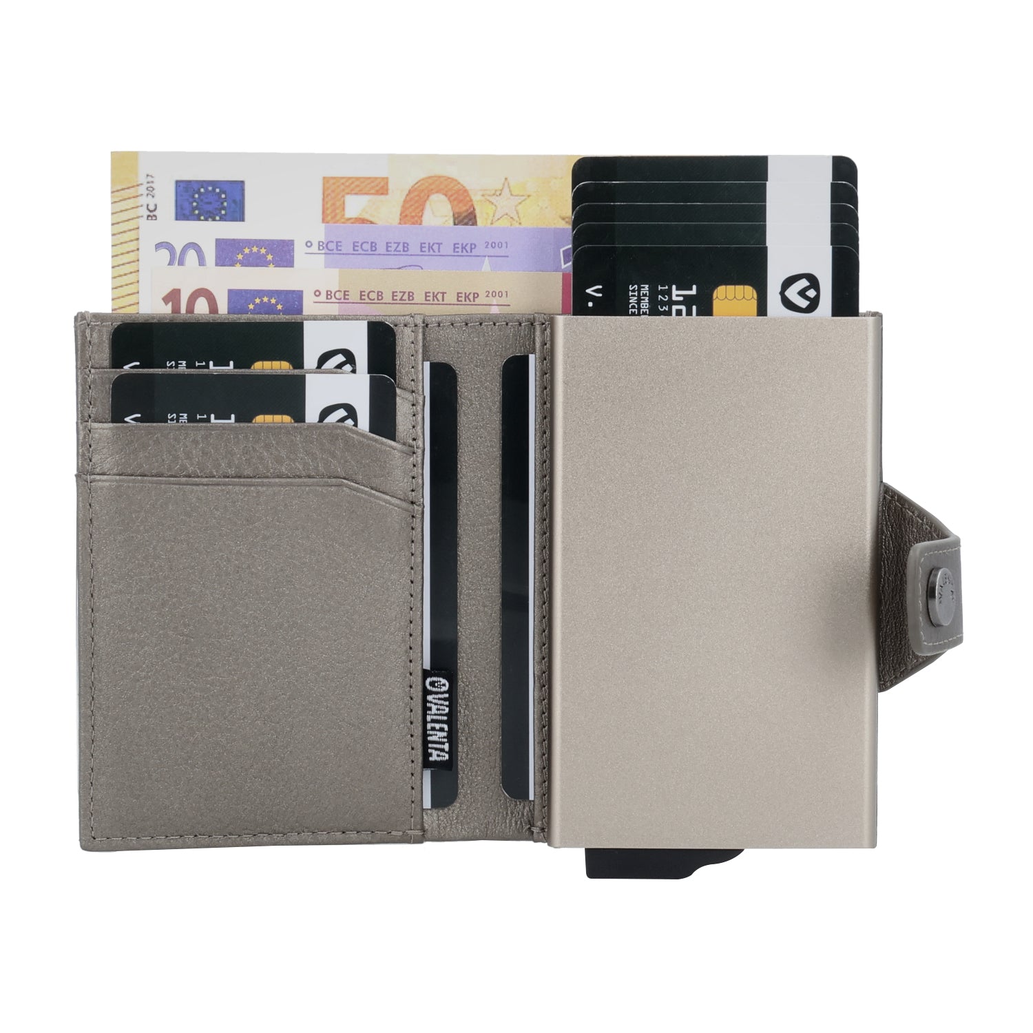 Card Case Plus Wallet Luxe Metallic Bronze