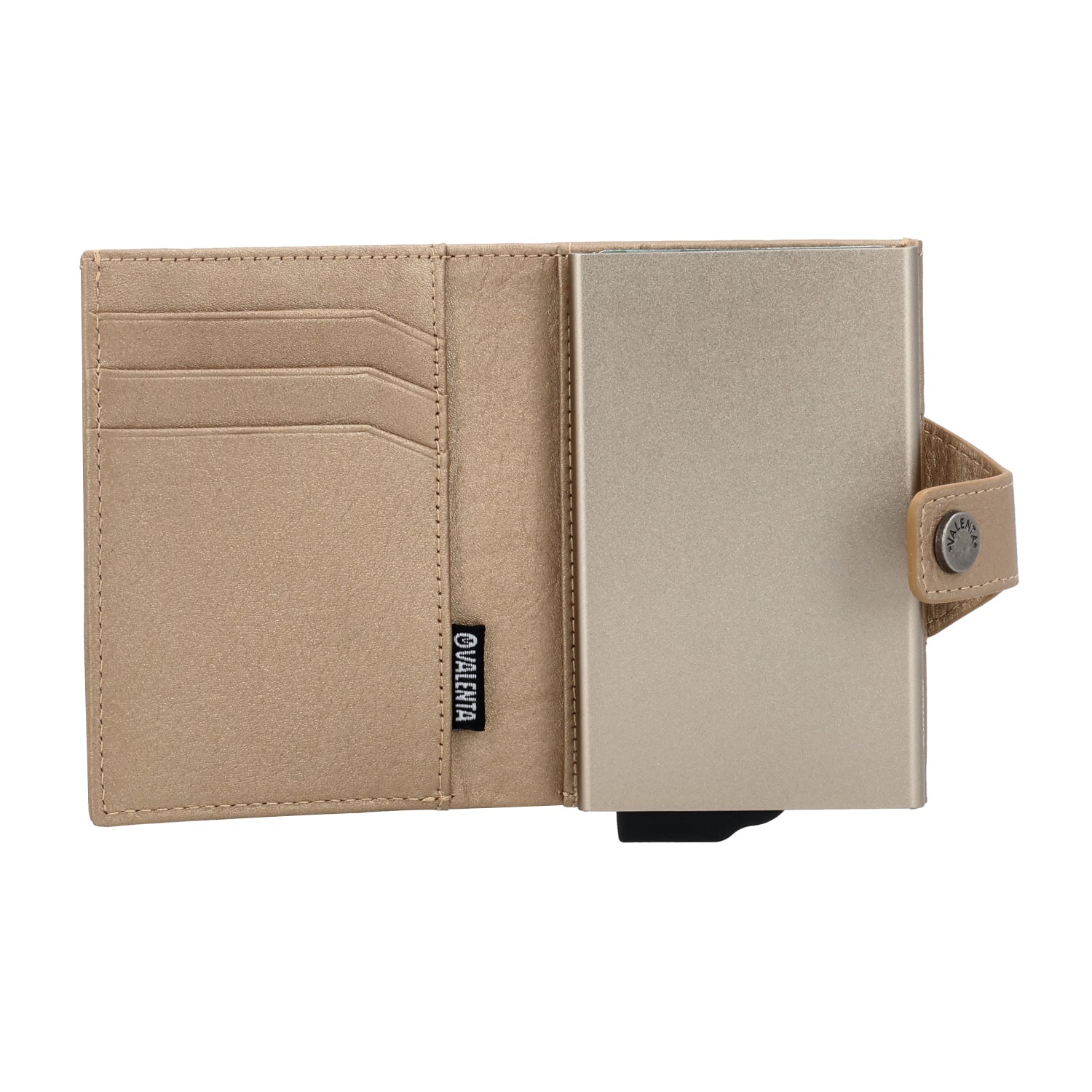 Card Case Plus Wallet Luxe Metallic Sand