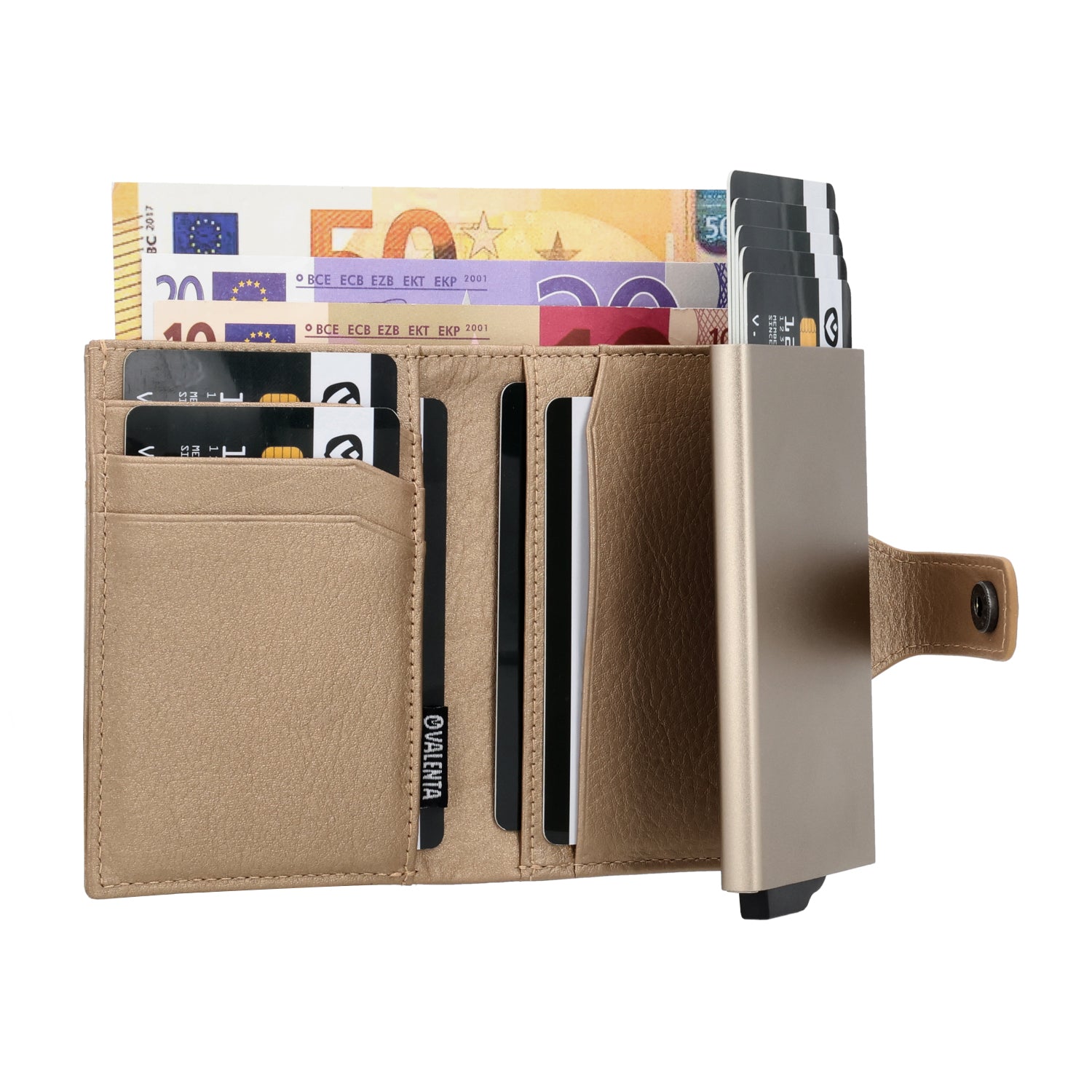 Card Case Plus Wallet Luxe Metallic Sand