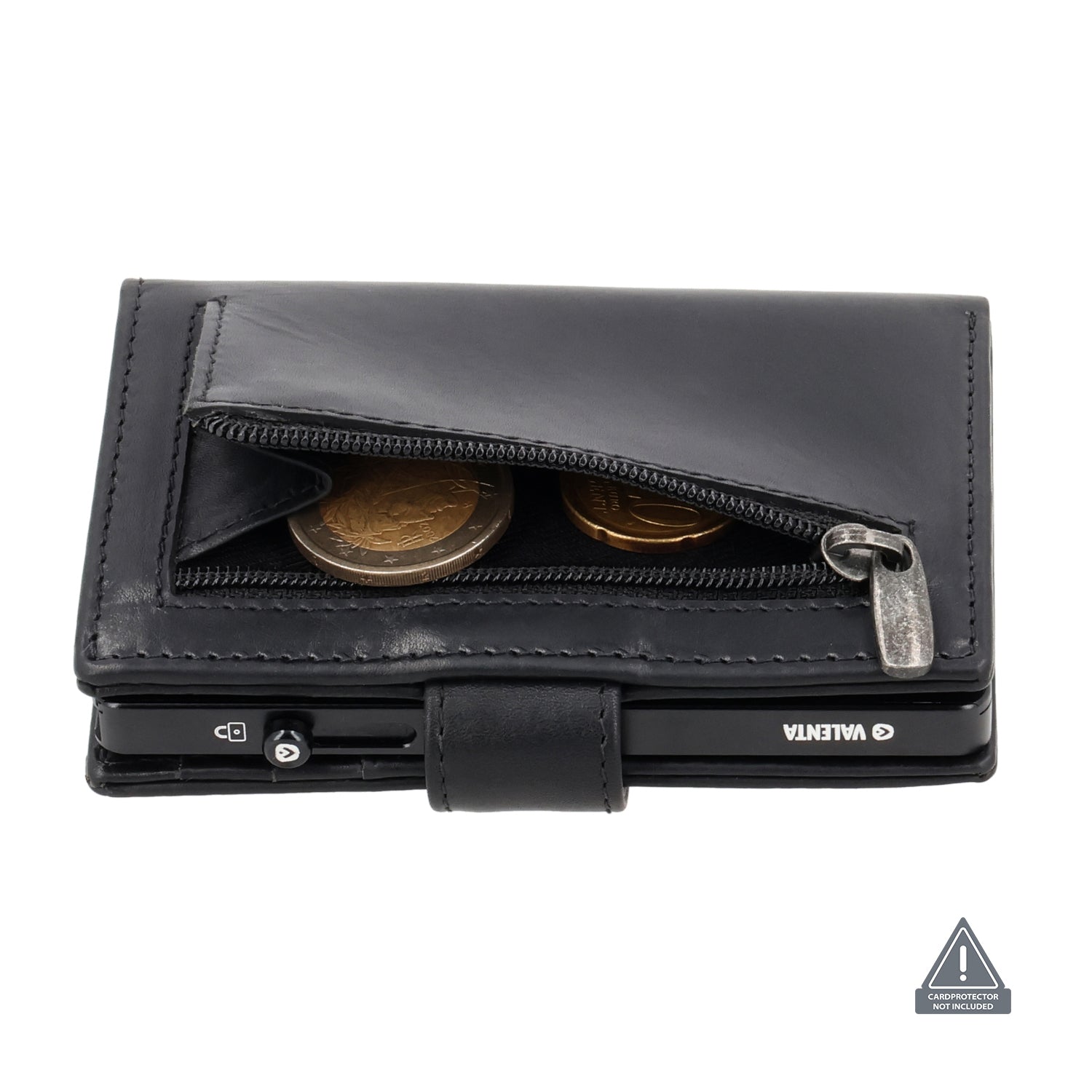 Card Wallet Leder MagSafe Luxe Schwarz