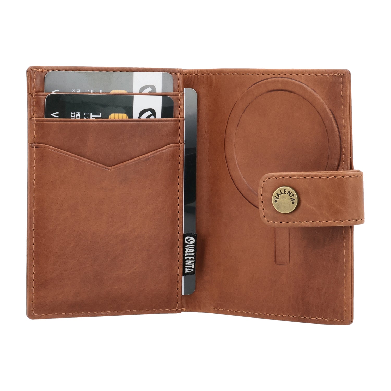 Card Wallet Leather MagSafe Luxe Cognac