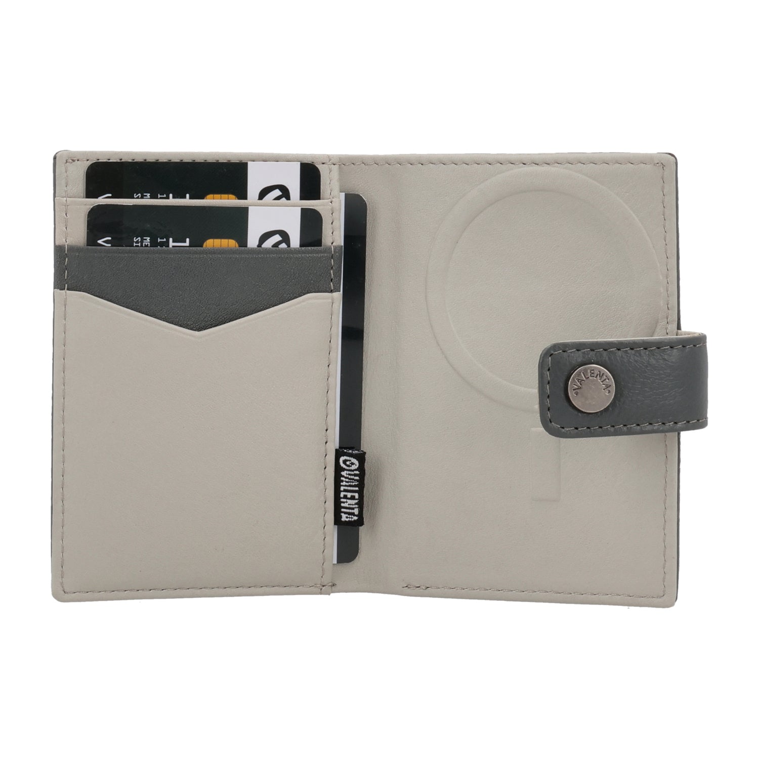 Card Wallet Leder MagSafe Luxe Grau