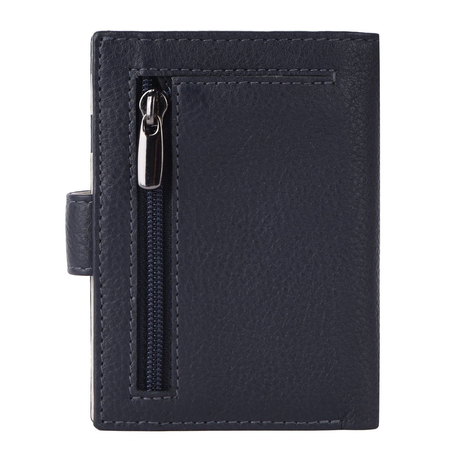 Card Wallet Leer MagSafe Luxe Navy Blauw - valenta.com
