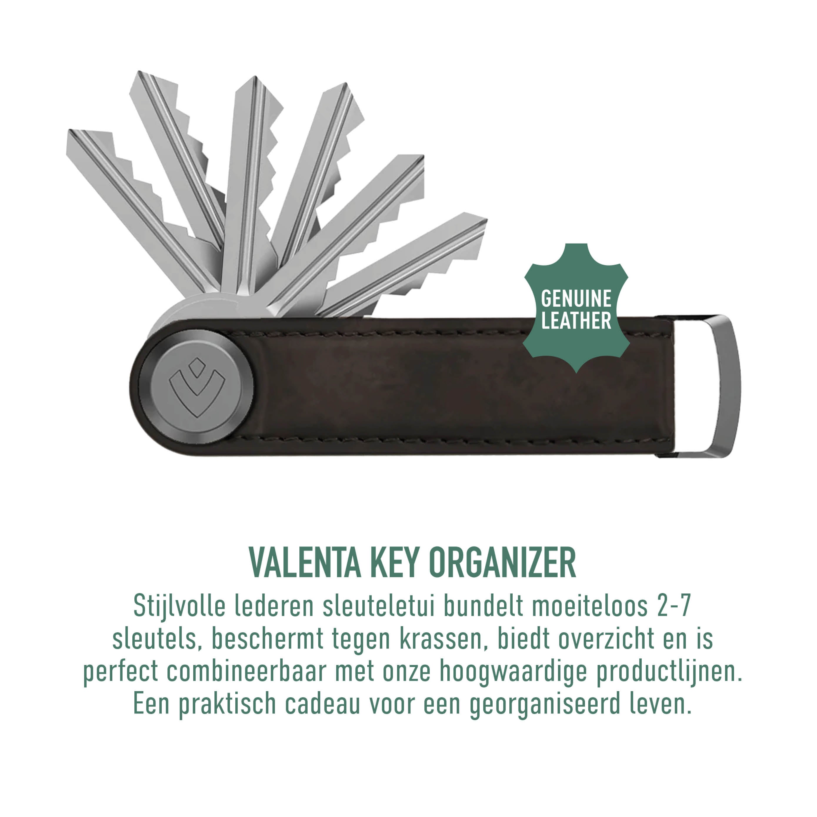 Gift Set Leer Pasjeshouder Wallet / Sleutelhouder Vintage Bruin - valenta.com