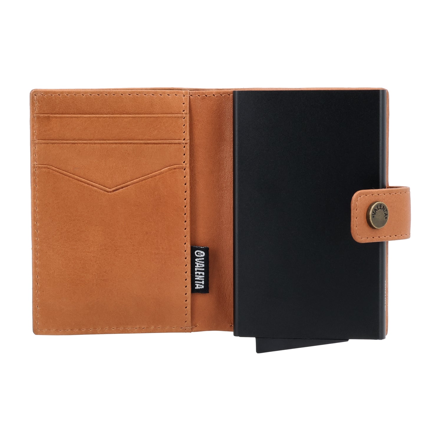 Cardprotector Plus Black + Card Wallet Luxe Tan
