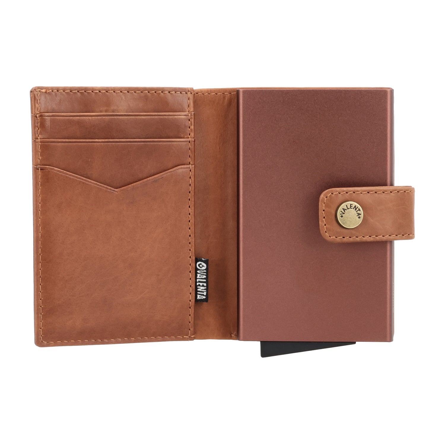 Cardprotector Plus Dark Brown + Card Wallet Luxe Cognac