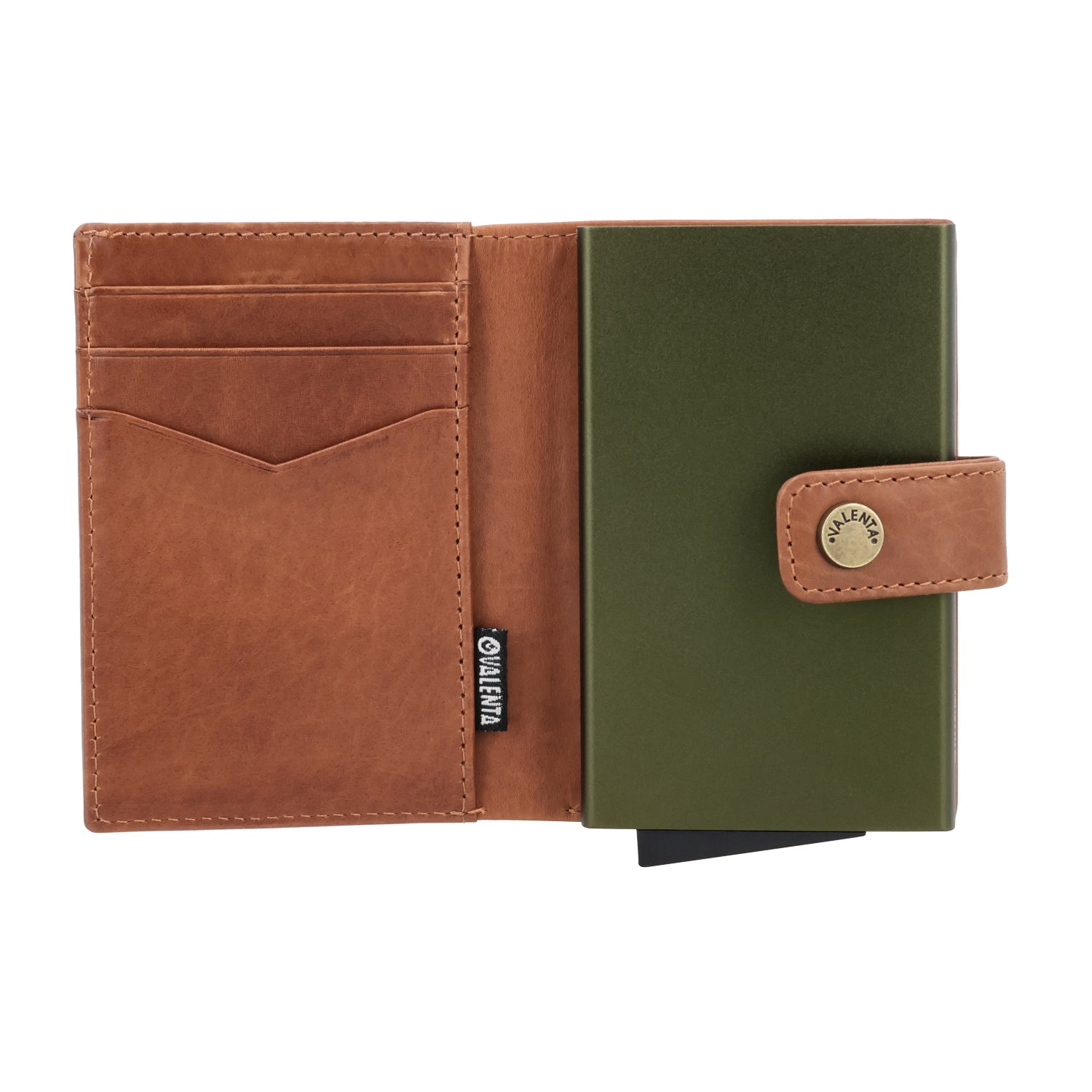 Cardprotector Plus Dark Green + Card Wallet Luxe Cognac