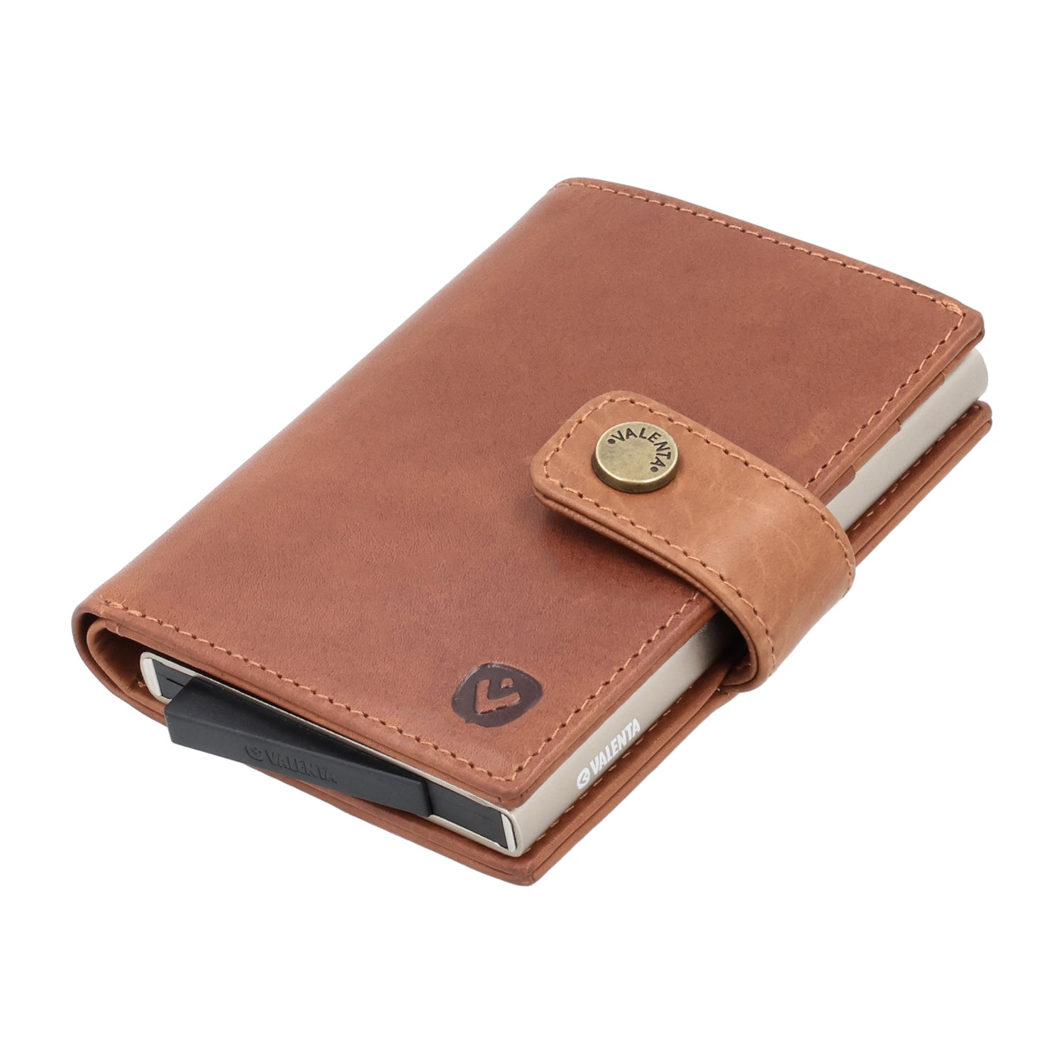 Cardprotector Plus Titanium Gold + Card Wallet Luxe Cognac