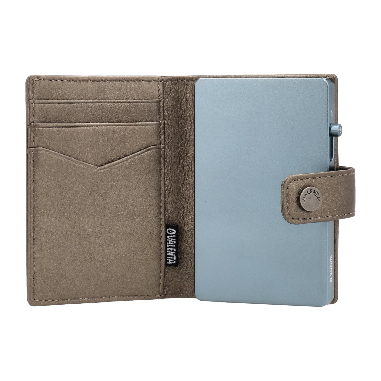 Cardprotector Cool Grey + Card Wallet Luxe Metallic Bronze
