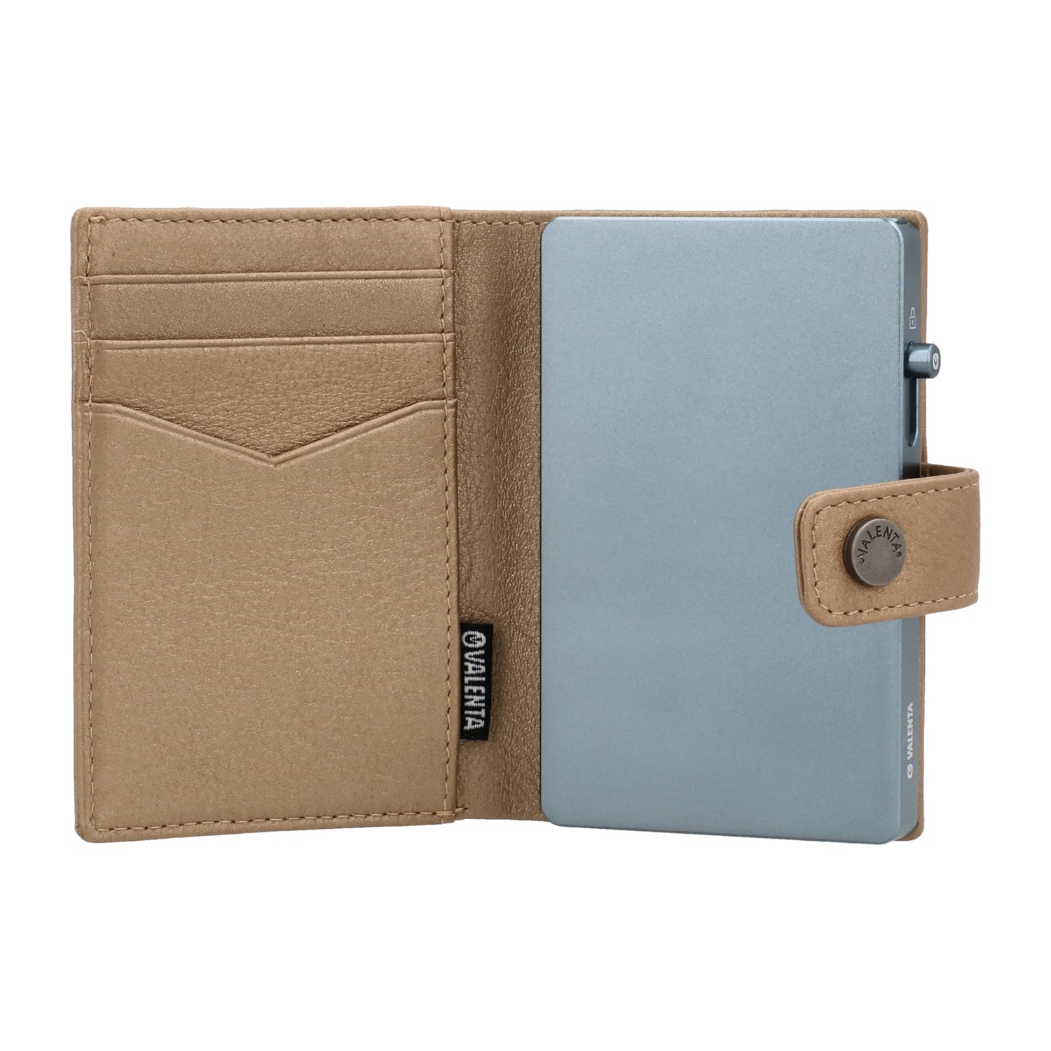 Cardprotector Cool Grey + Card Wallet Luxe Metallic Sand