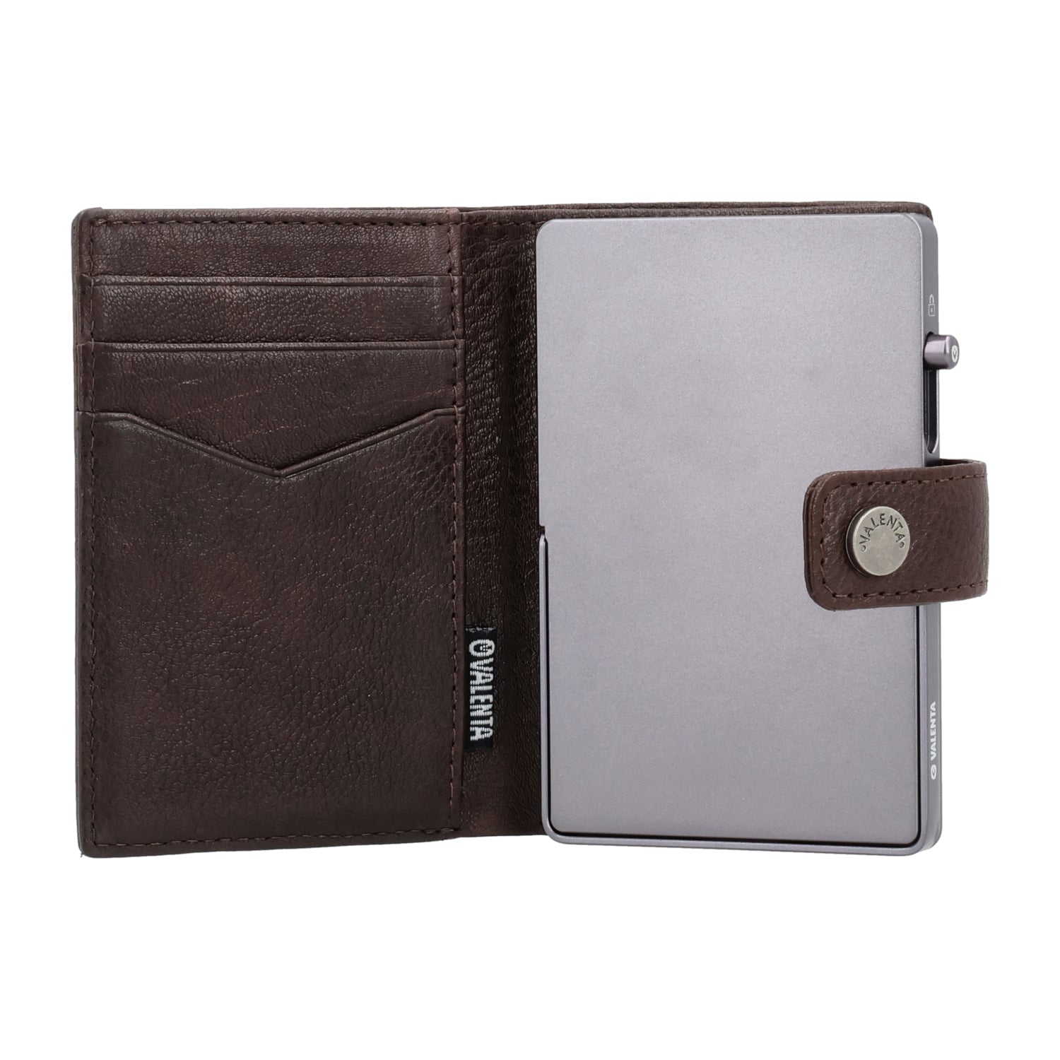 Cardprotector Stand Graphite Grey + Card Wallet Luxe Chocolate