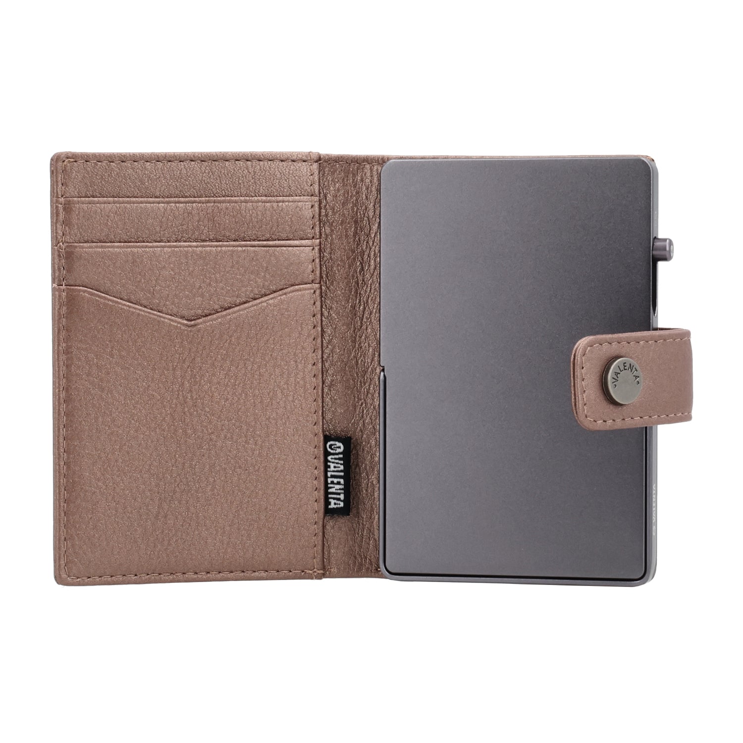 Cardprotector Stand Graphite Grey + Card Wallet Luxe Metallic Copper