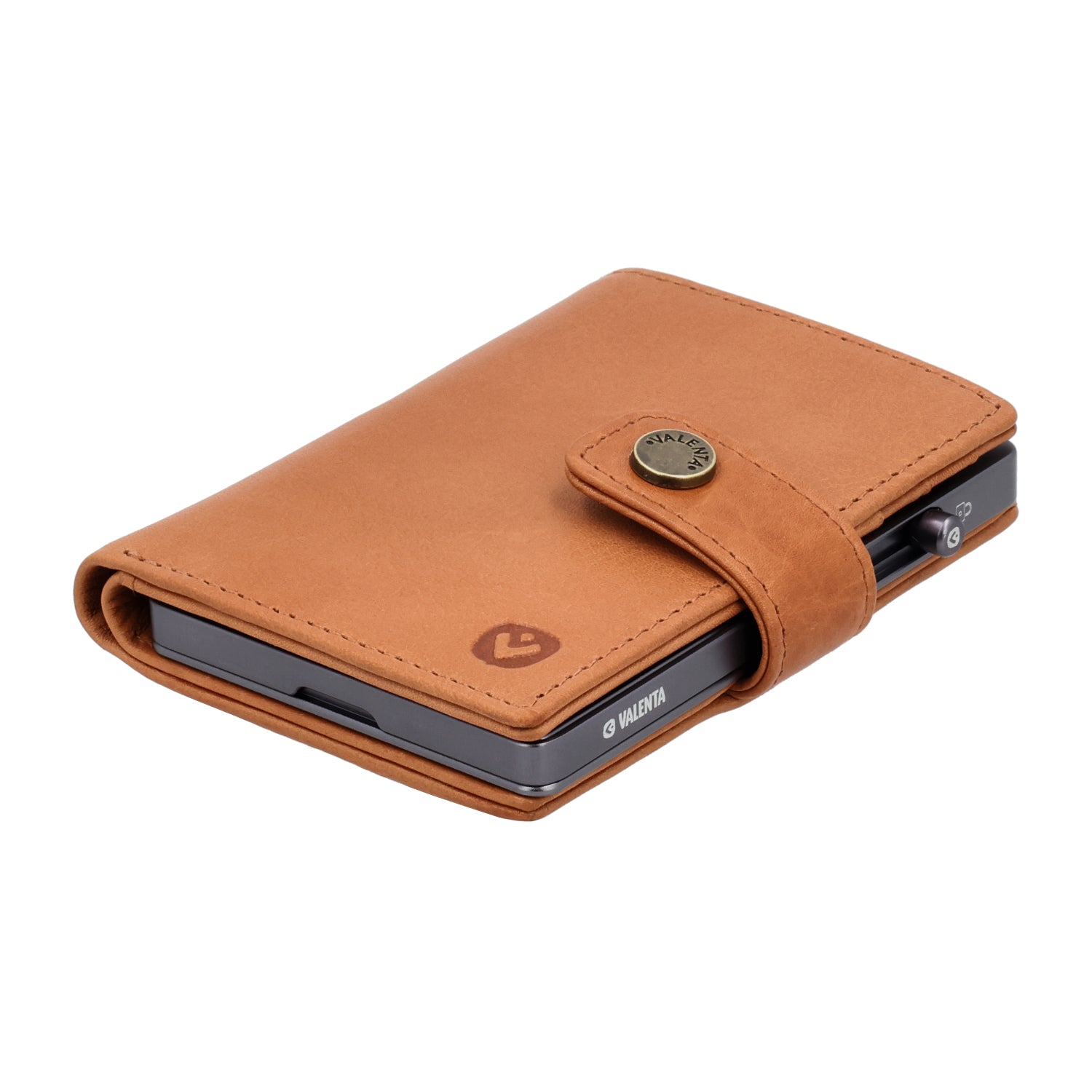 Cardprotector Stand Graphite Grey + Card Wallet Luxe Tan