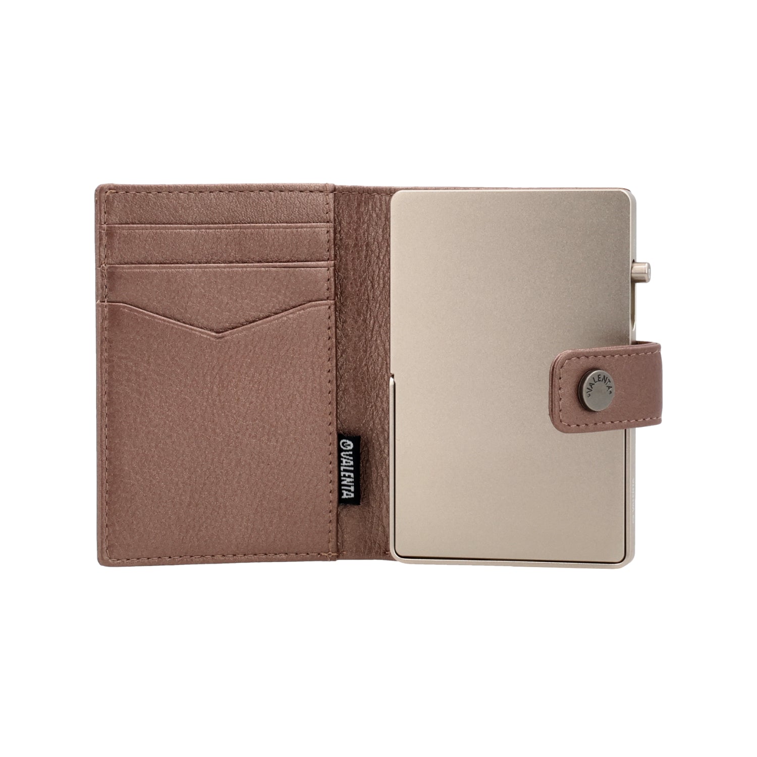 Cardprotector Stand Titanium Natural + Card Wallet Luxe Metallic Copper