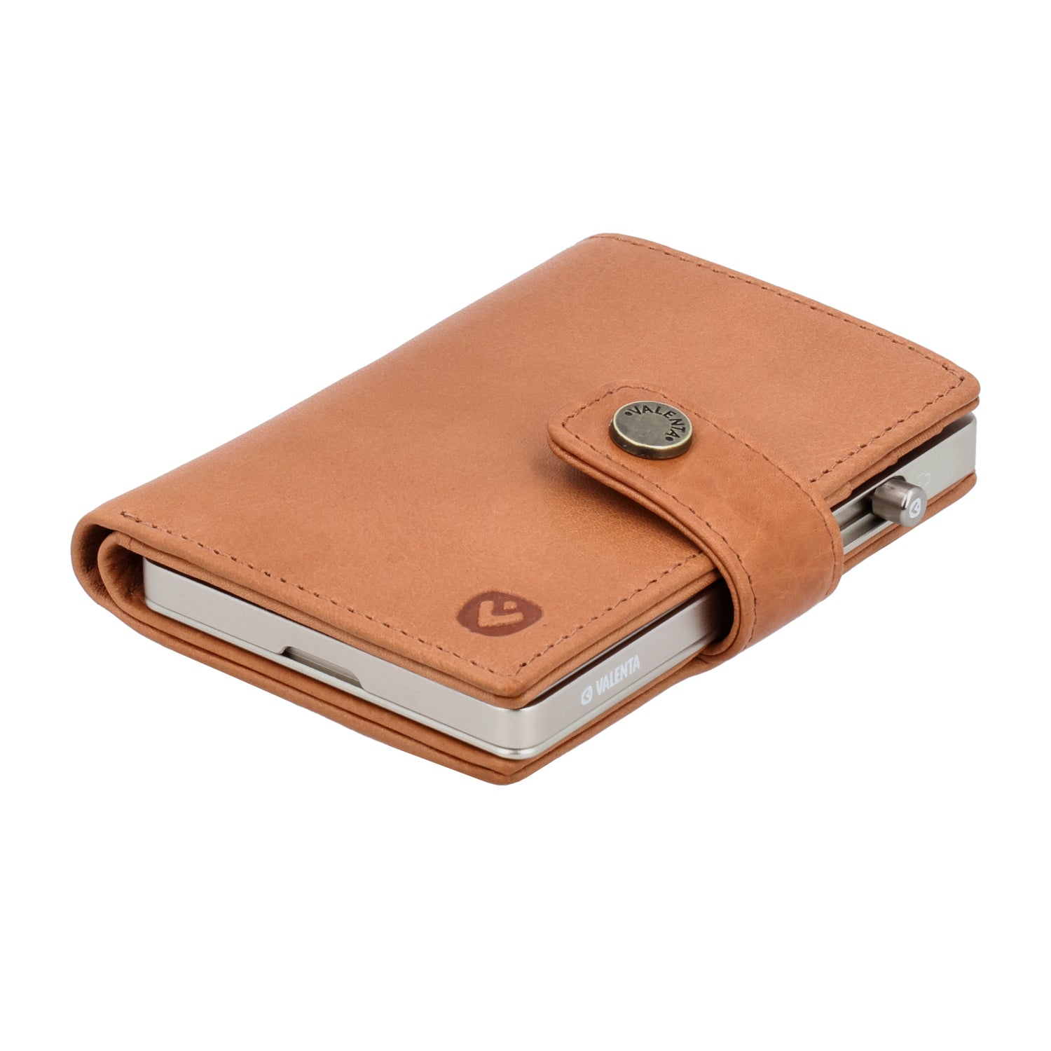 Cardprotector Stand Titanium Natural + Card Wallet Luxe Tan