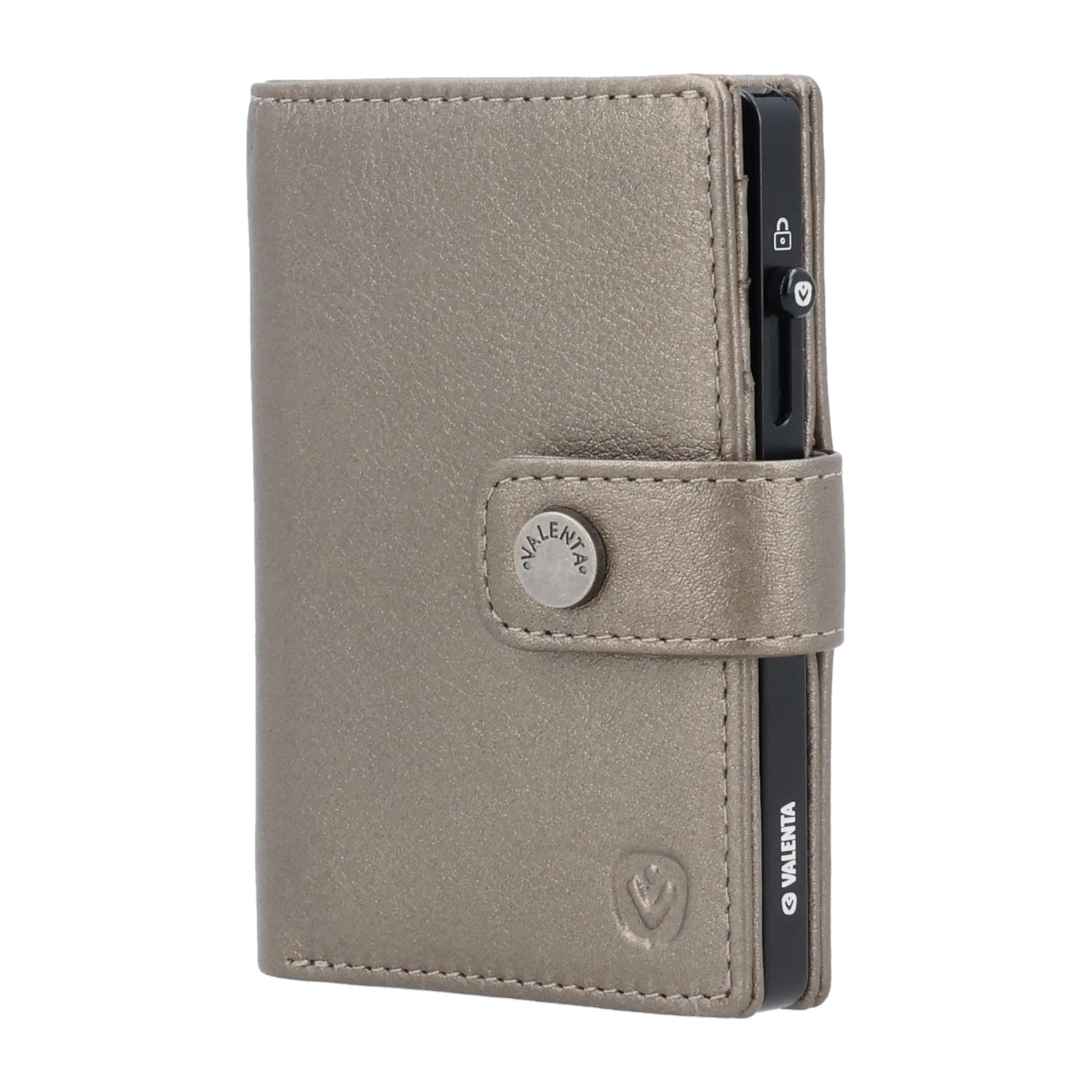 Cardprotector Thin Black + Card Wallet Luxe Metallic Bronze