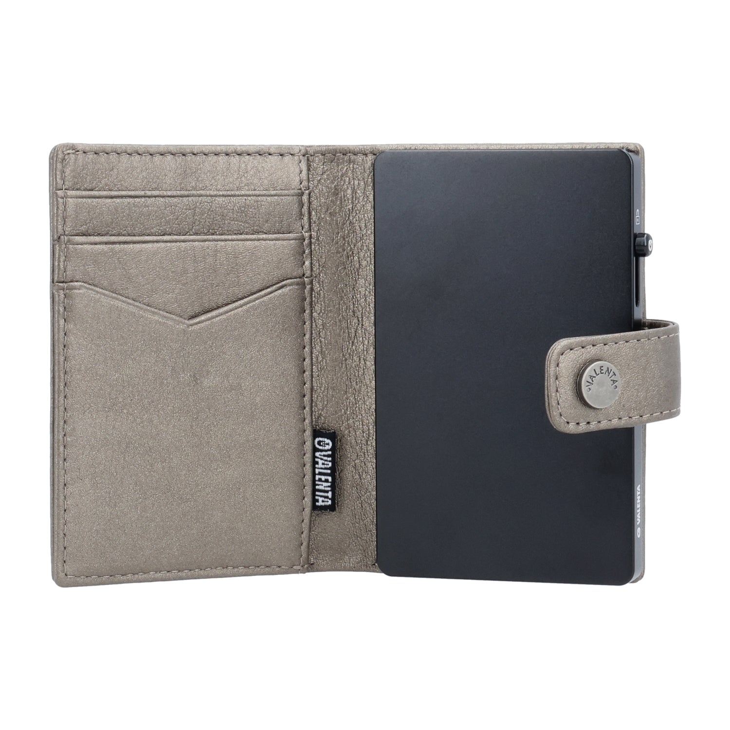 Cardprotector Thin Black + Card Wallet Luxe Metallic Bronze