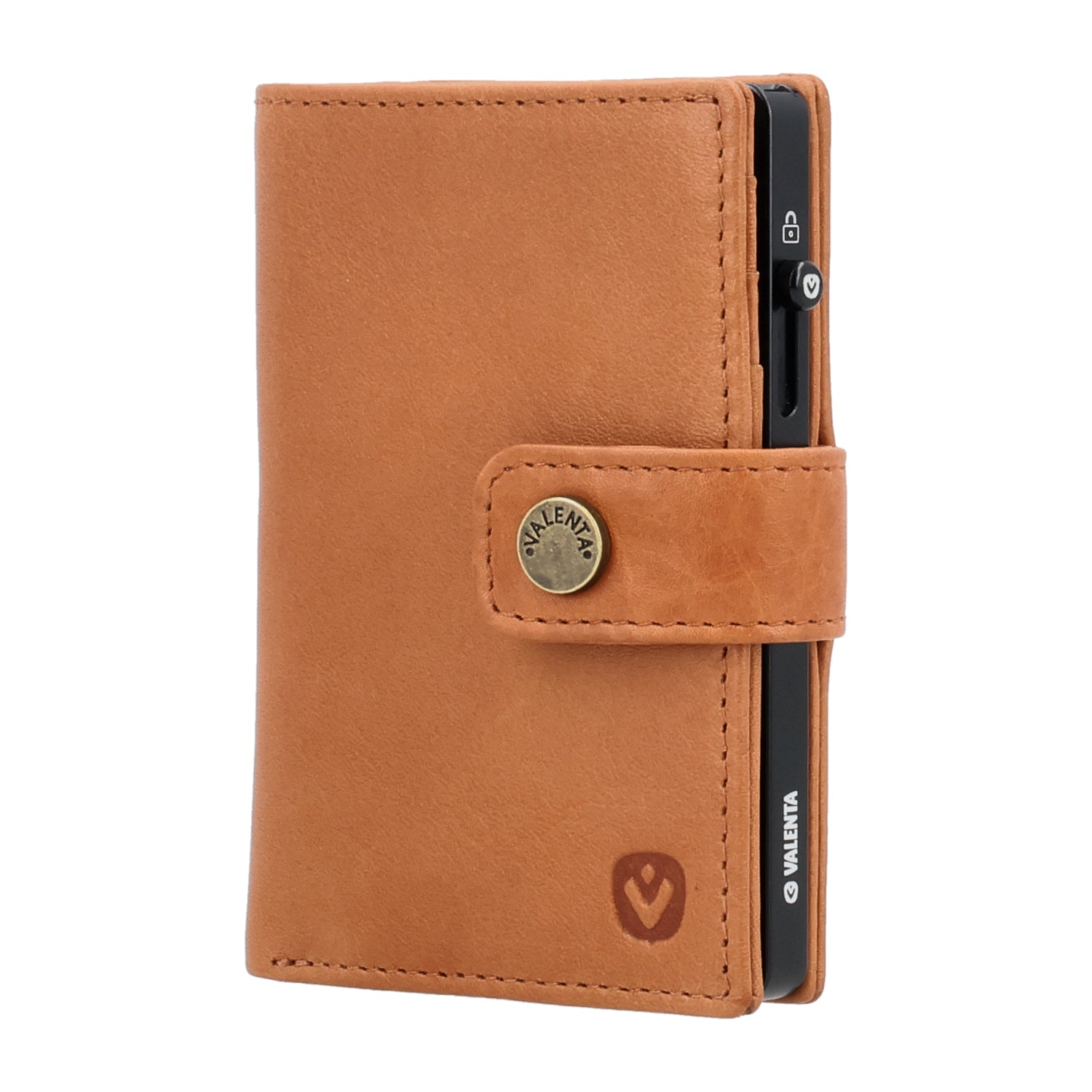 Cardprotector Thin Black + Card Wallet Luxe Tan