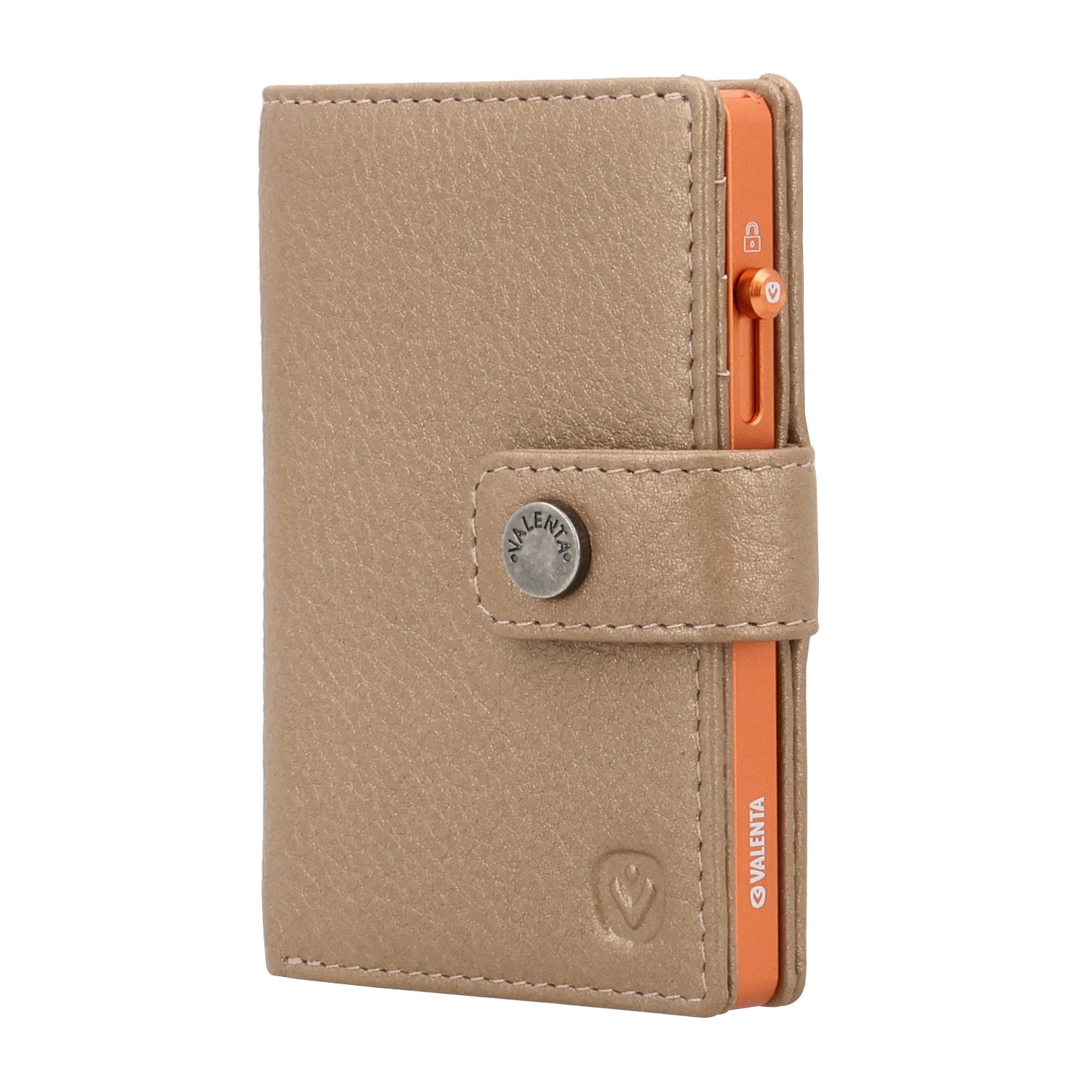 Cardprotector Thin Orange + Card Wallet Luxe Metallic Sand