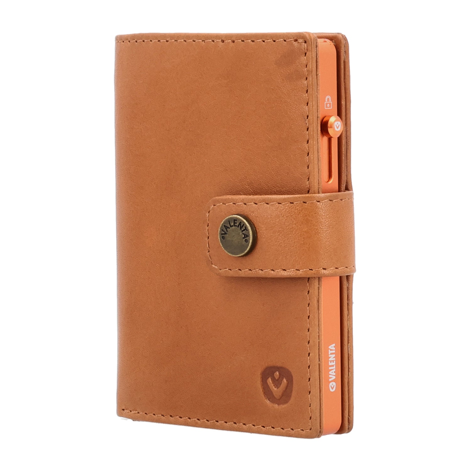 Cardprotector Thin Orange + Card Wallet Luxe Tan