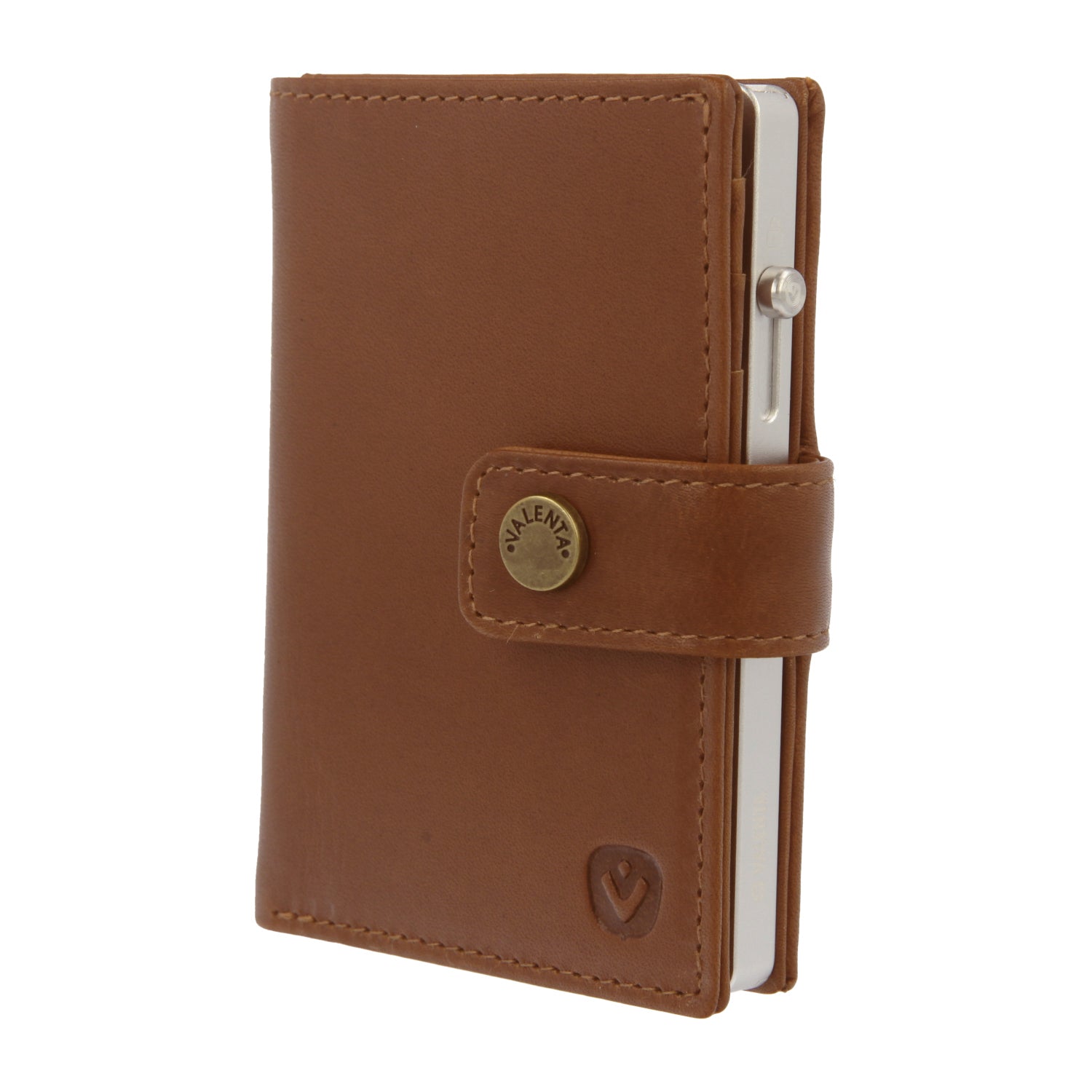 Cardprotector Thin Silver + Card Wallet Luxe Cognac