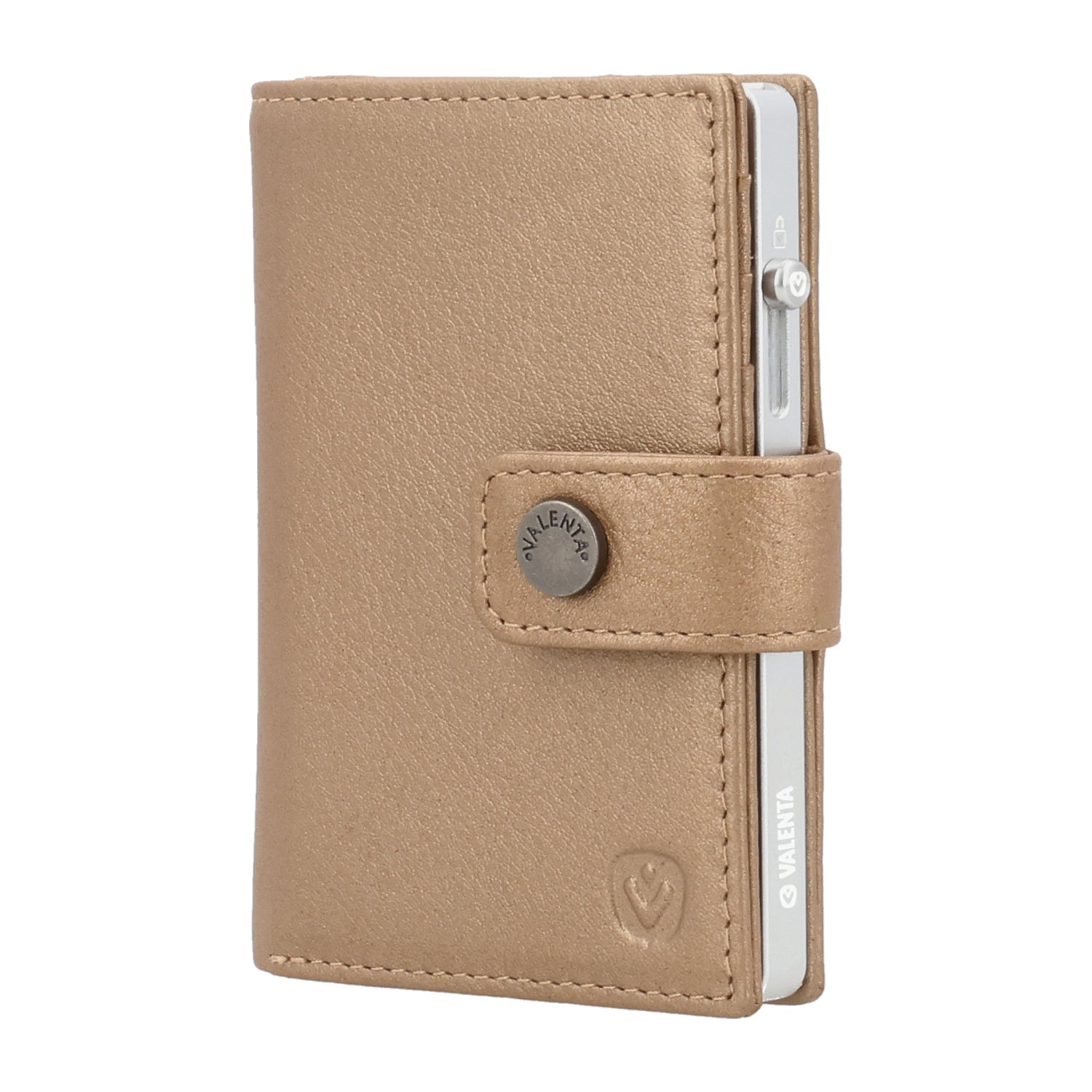 Cardprotector Thin Silver + Card Wallet Luxe Metallic Sand