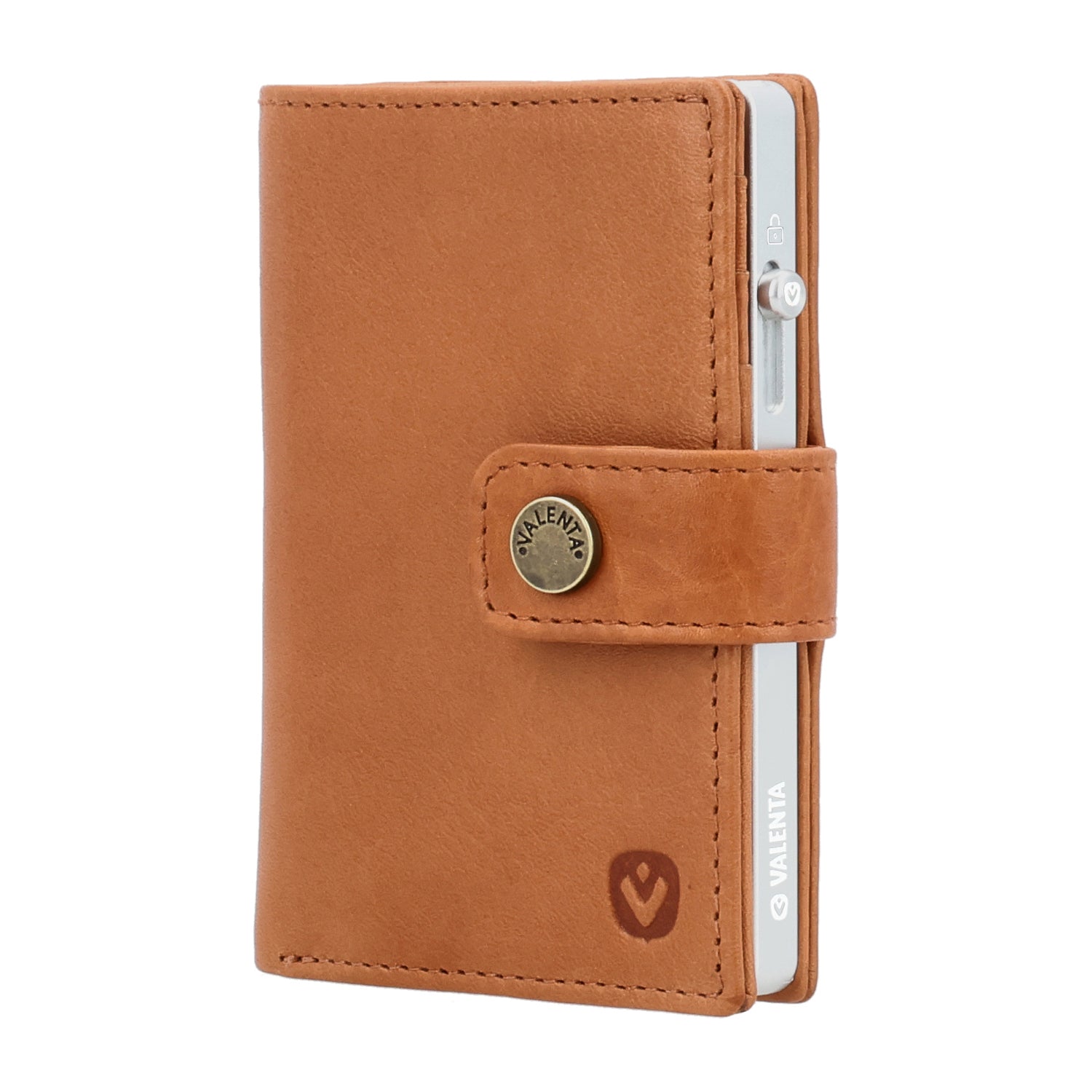 Cardprotector Thin Silver + Card Wallet Luxe Tan