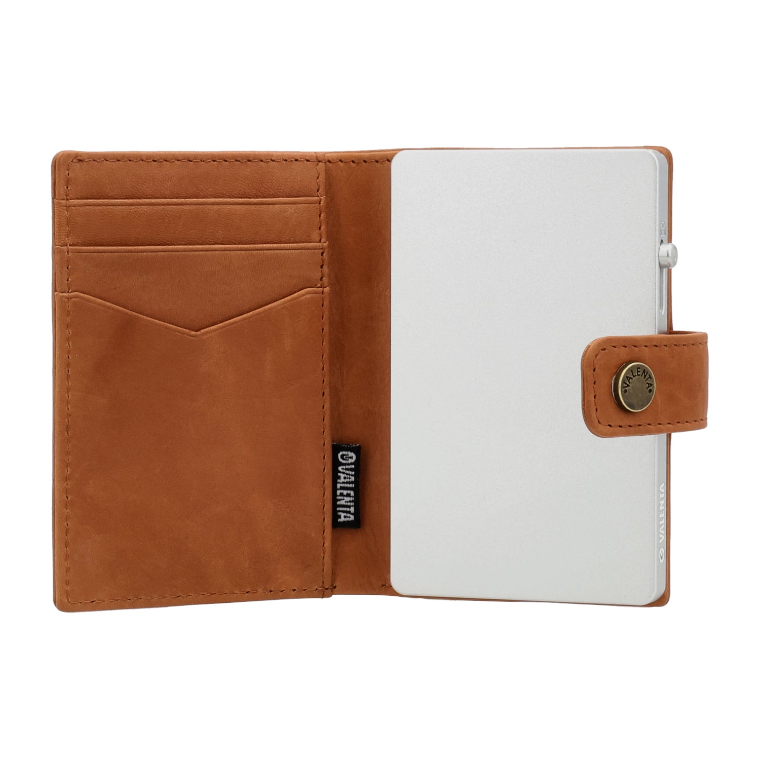 Cardprotector Thin Silver + Card Wallet Luxe Tan