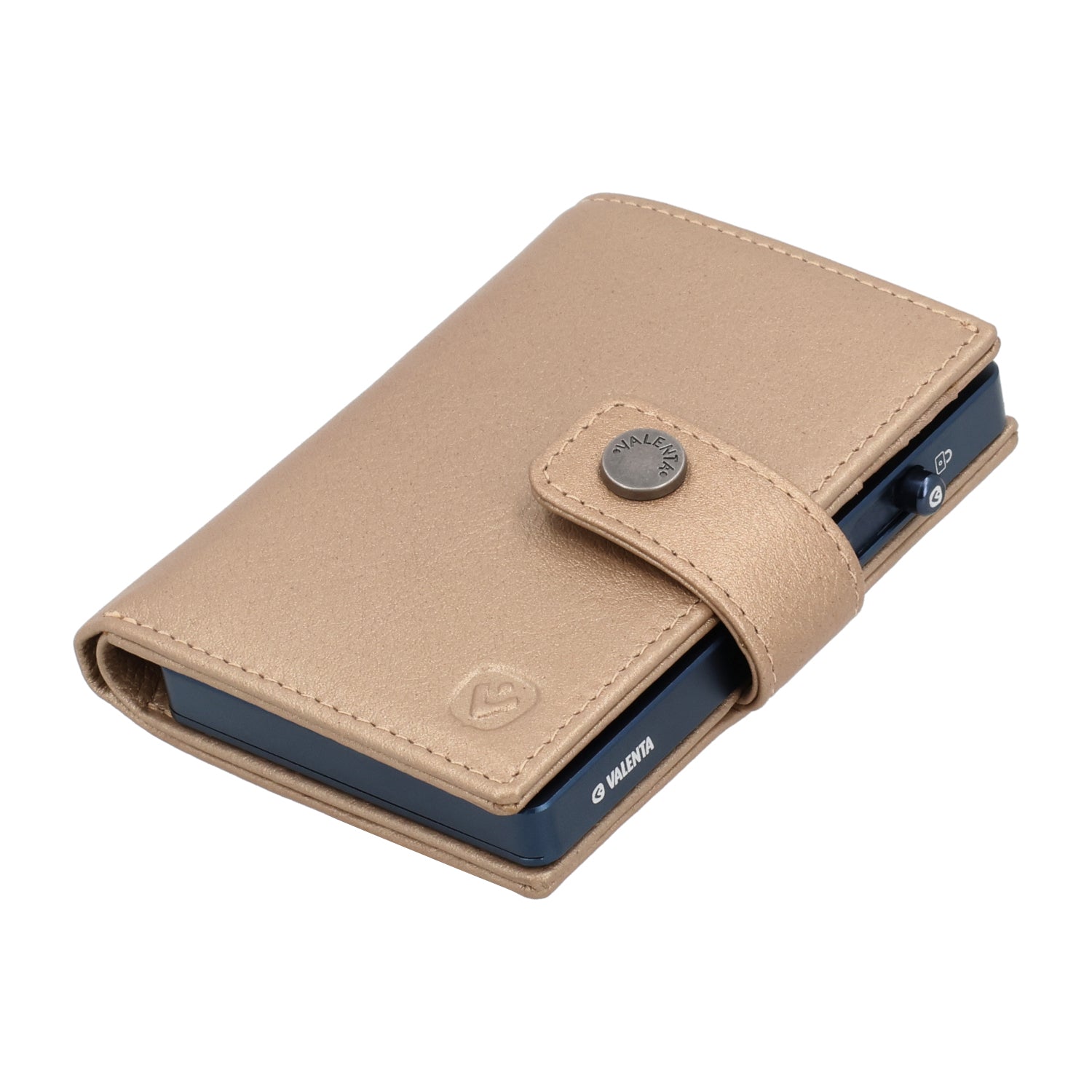 Cardprotector Titanium Blue + Card Wallet Luxe Metallic Sand