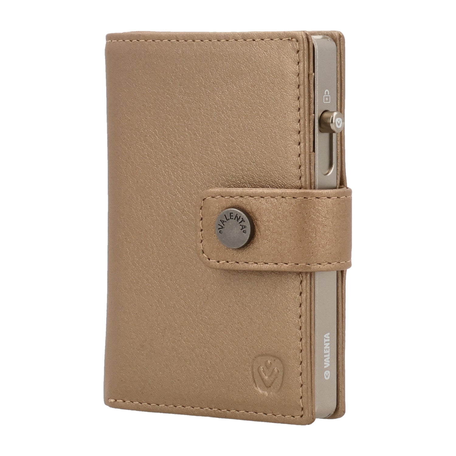 Cardprotector Titanium Natural + Card Wallet Luxe Metallic Sand