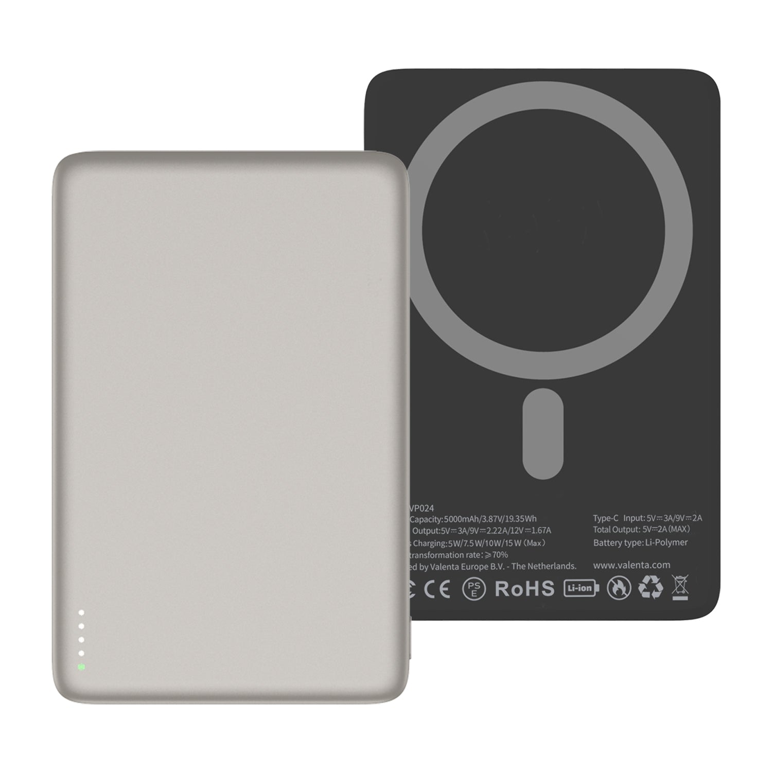 Powerbank MagSafe Ultra Slim 5.000 mAh Naturel - valenta.com