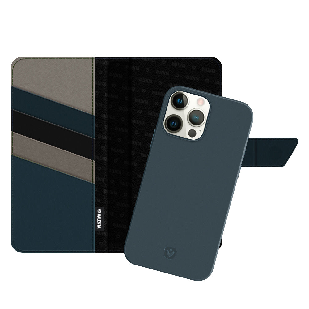 2-in-1 Wallet Leer Luxe iPhone 13 Pro Max Blauw