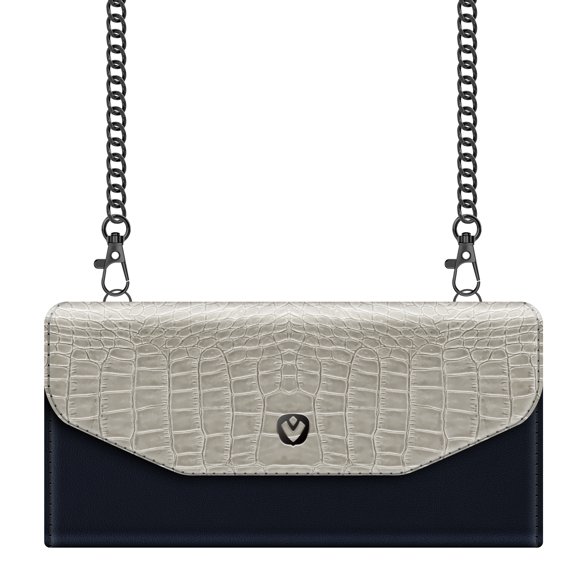 Clutch Snap Universal Croco Medium Black - valenta.com