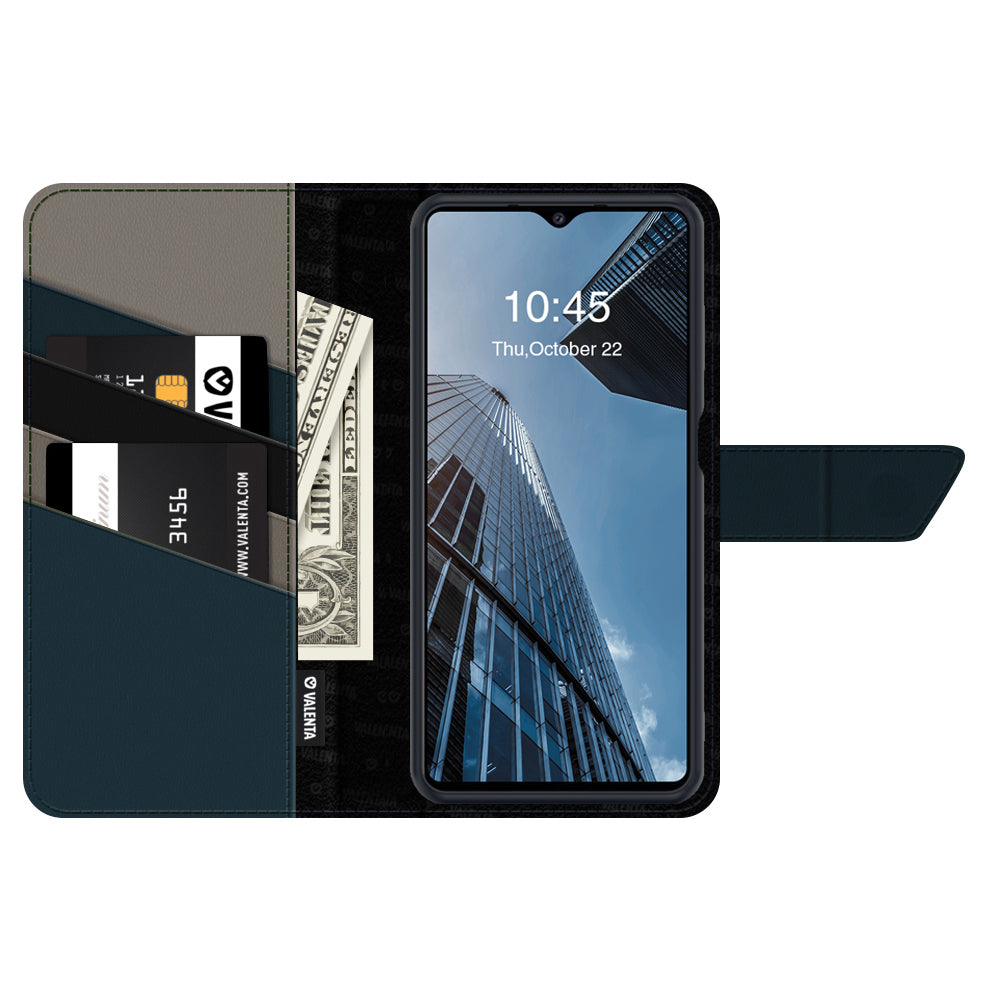 2-in-1 Wallet Leer Samsung Galaxy A12 Zwart