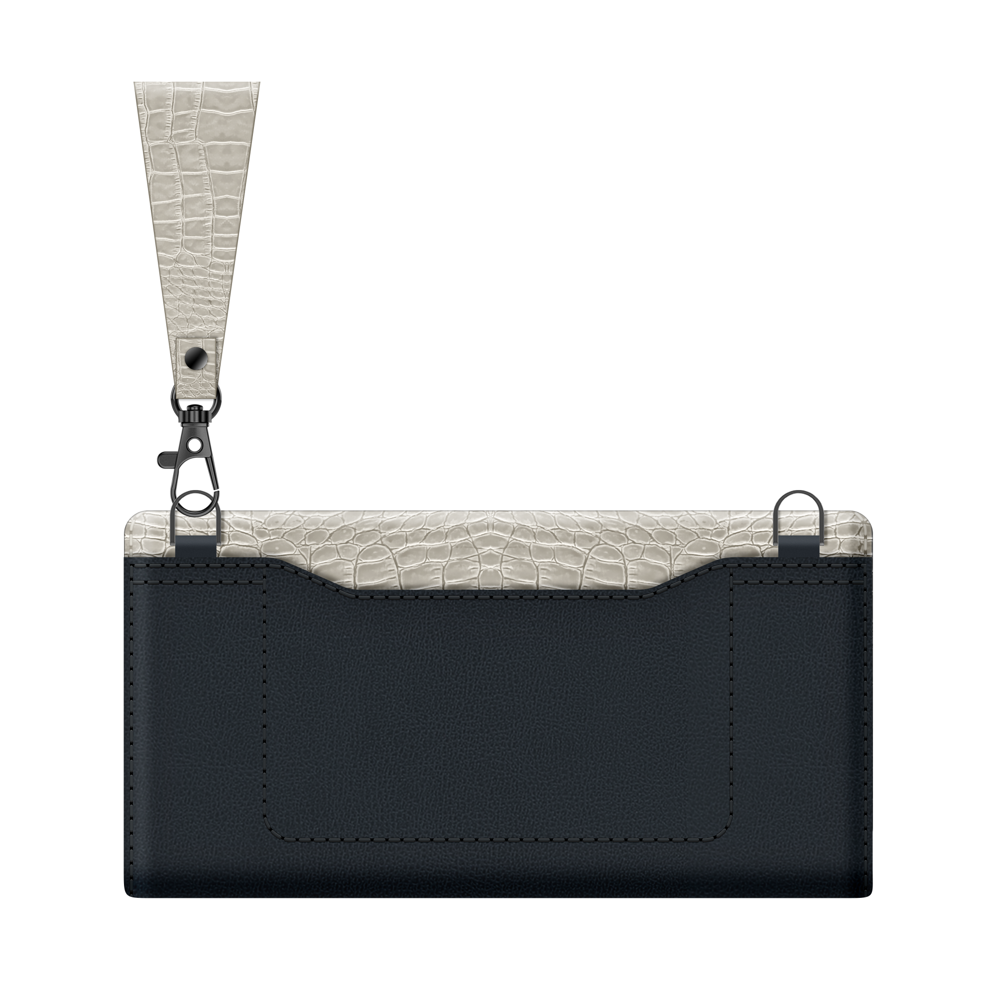 Clutch Snap Universal Croco Medium Black - valenta.com