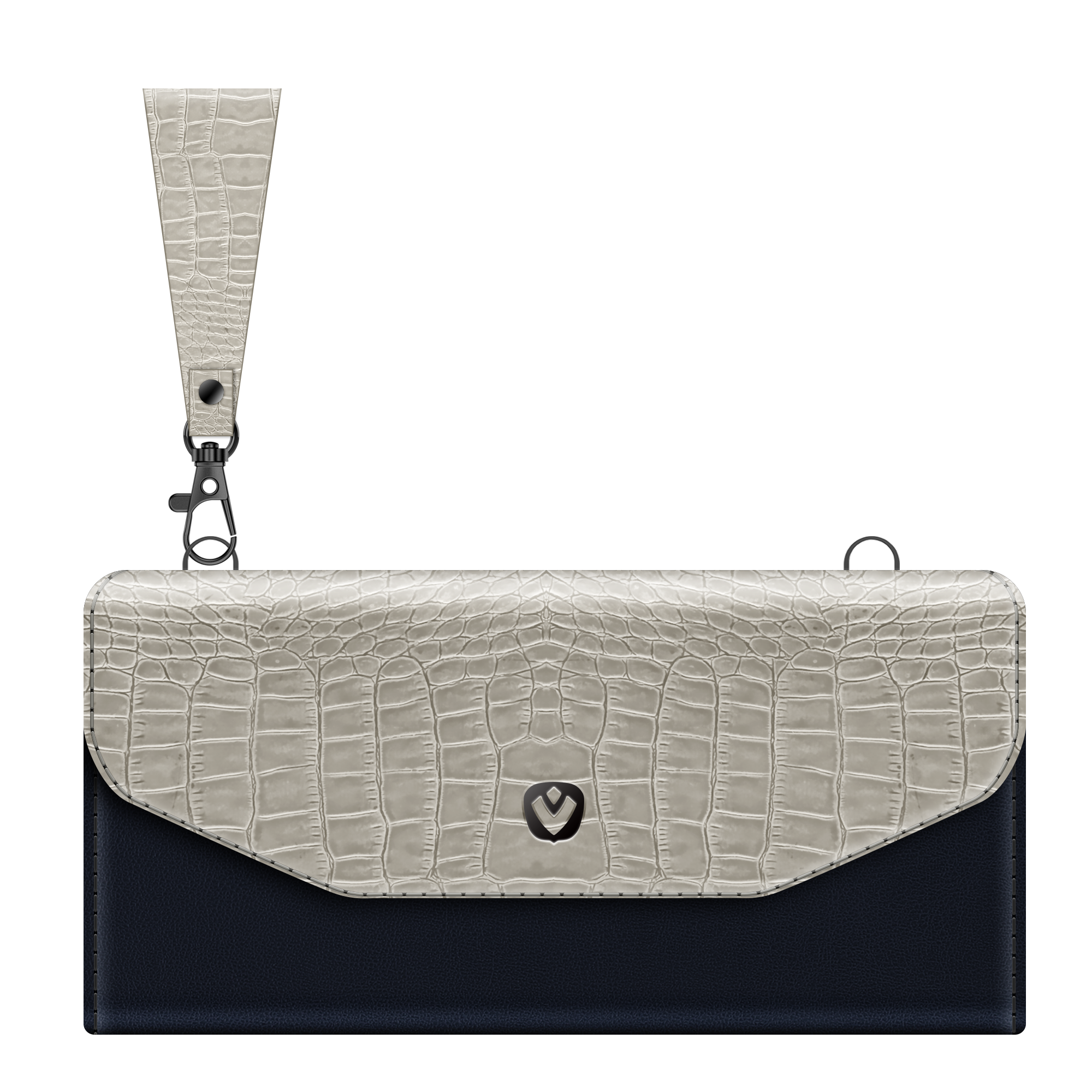 Clutch Snap Universal Croco Medium Black - valenta.com