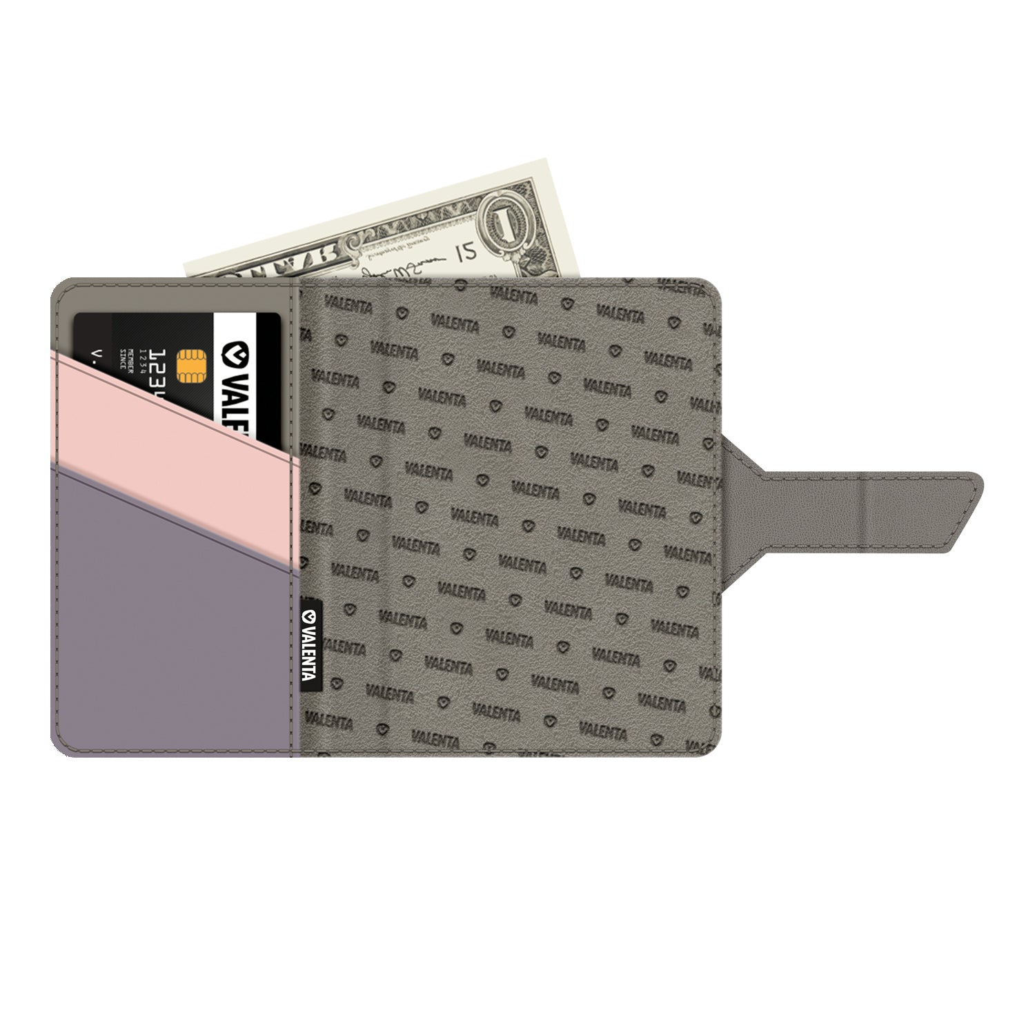 Kreditkarteninhaber Brieftasche 2-in-1 mit auswerfer Grau