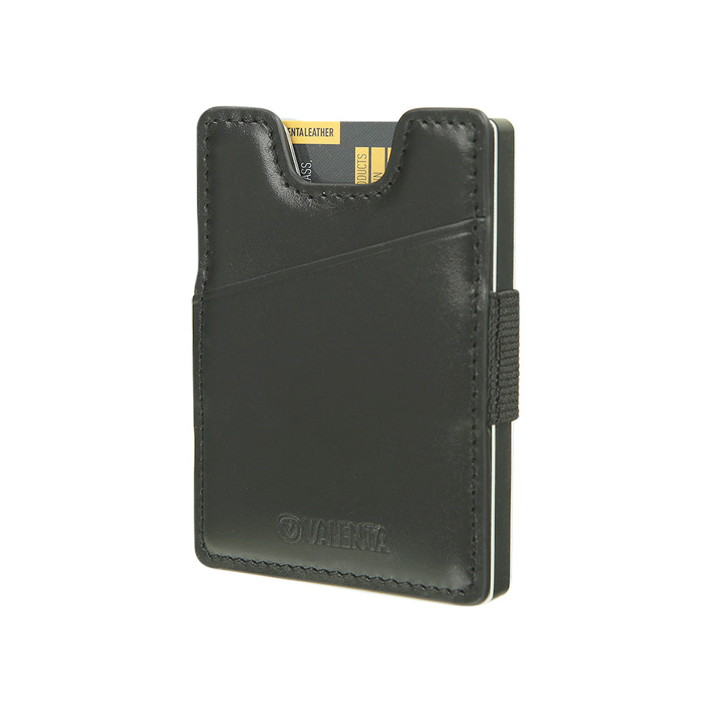 Card Case Alu + Money Strap Black - valenta.com