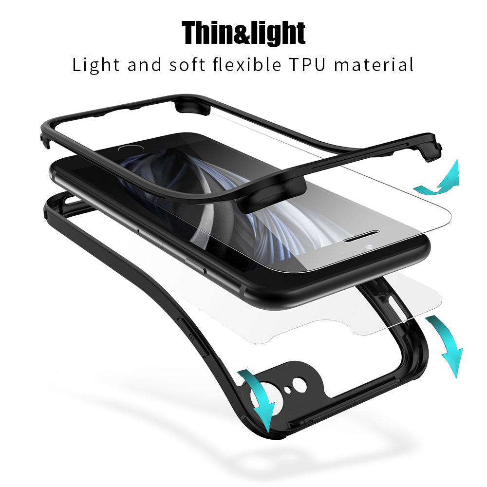 Full Cover Tempered Glass Zwart iPhone SE 2020/2022/8 - valenta.com