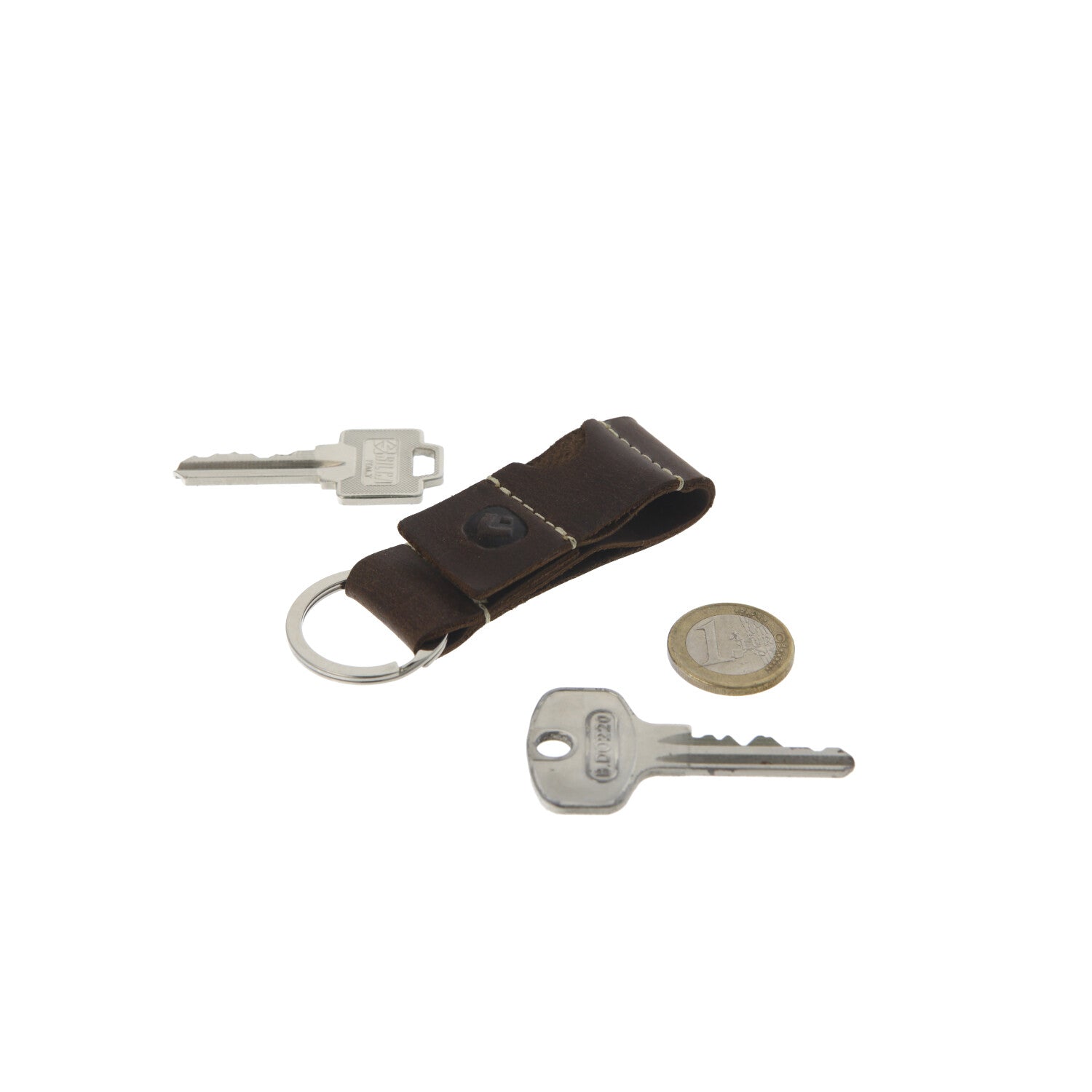 Keychain Leather Coin Vintage Brown - valenta.com