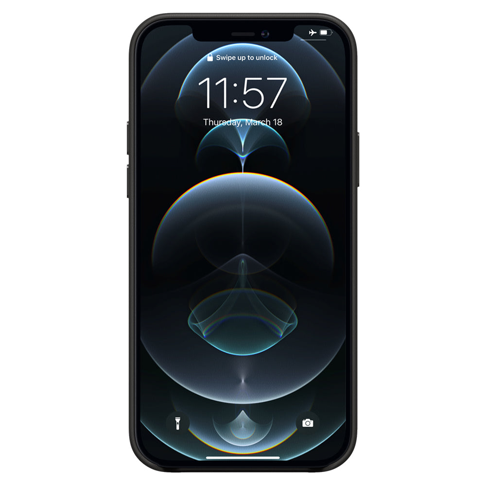 Rückseite Snap Luxusleder Schwarz iPhone 12 Pro Max