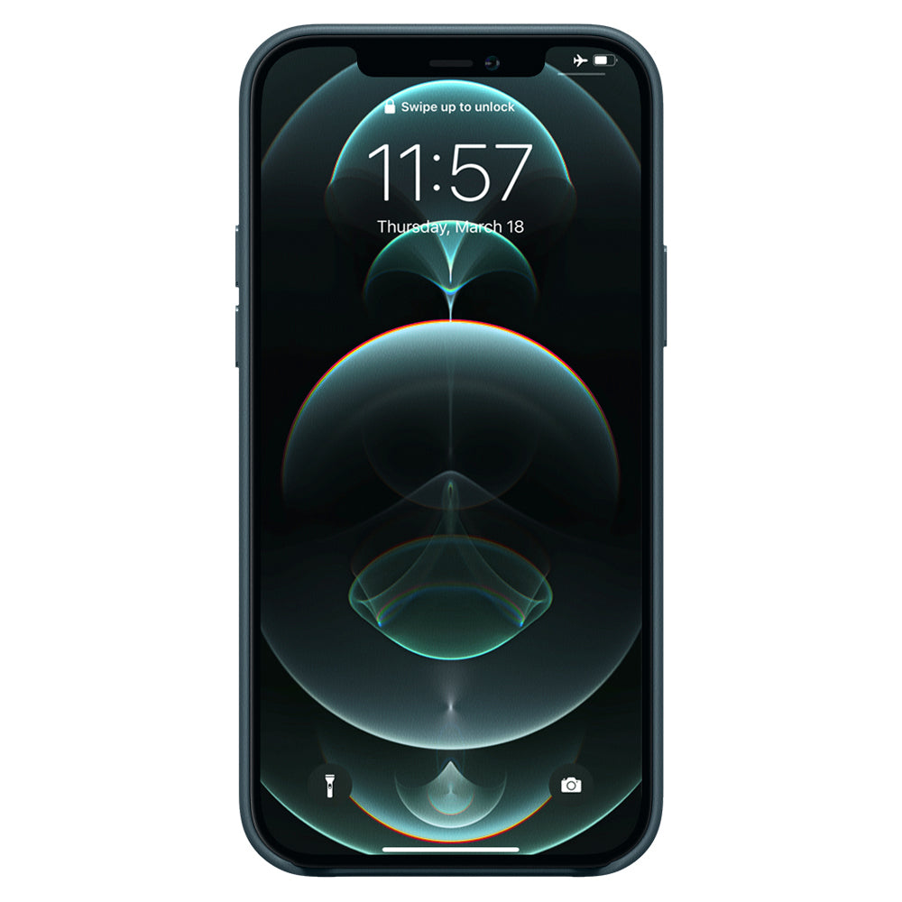 Rückseite Snap Luxusleder Blau iPhone 12 Pro Max