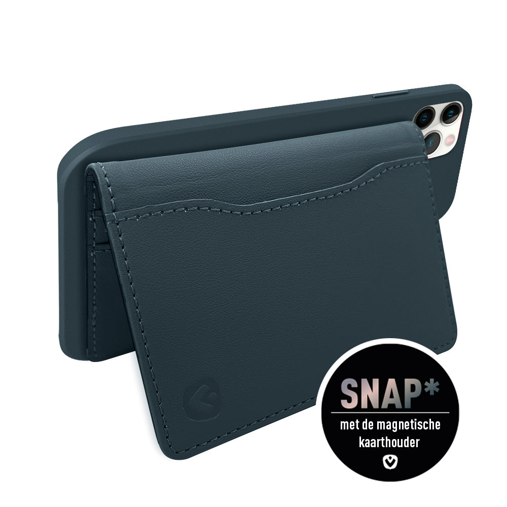 Back Cover Snap Luxe Leer Blauw iPhone 12 Pro Max - valenta.com