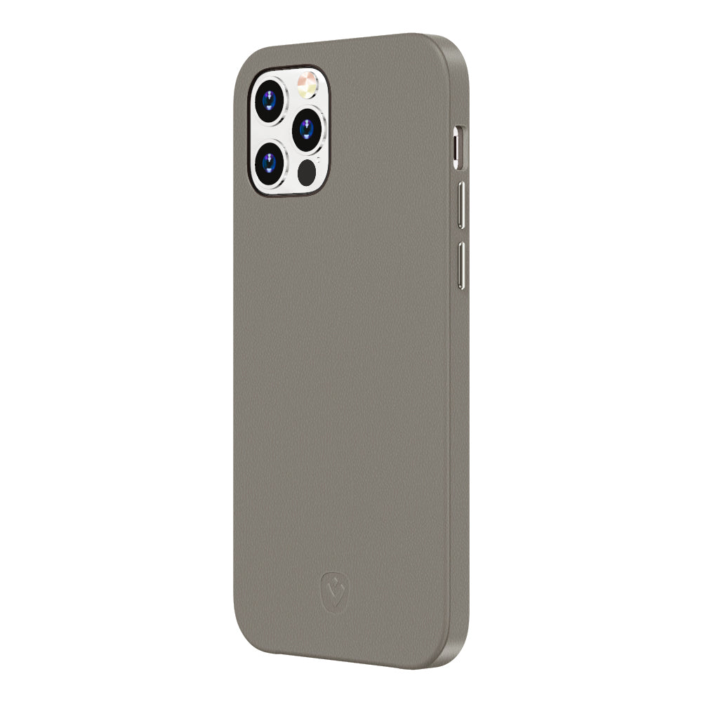 Back Cover Snap Luxe Leer Grijs iPhone 12 Pro Max