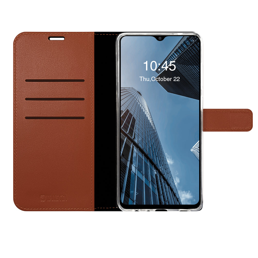 Book Case Leather Brown Galaxy A12 - Main Image