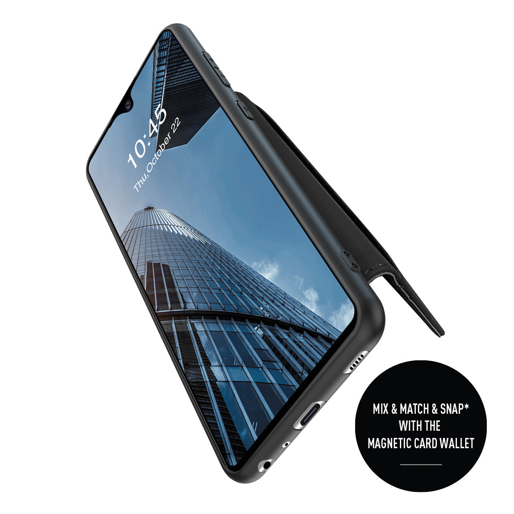 Back Cover Snap Leer Zwart  Samsung Galaxy A02s