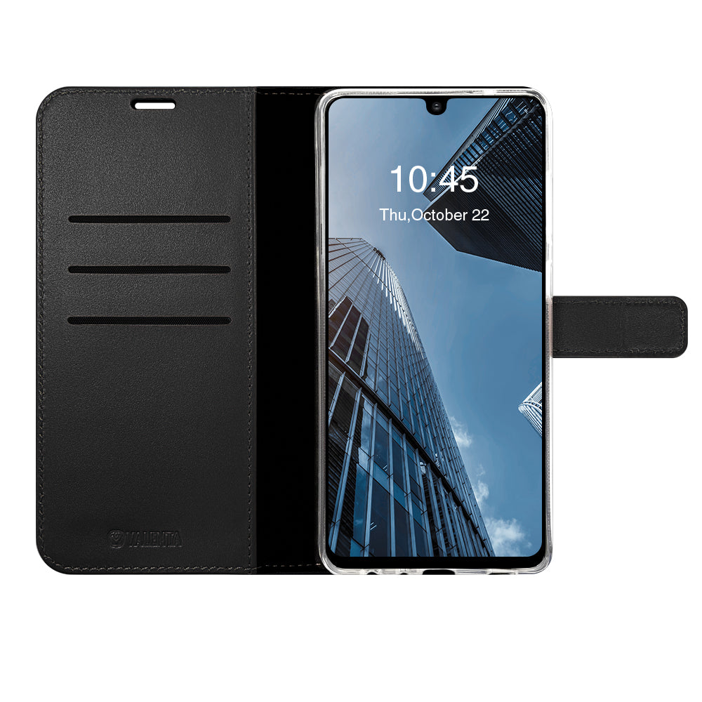 Klapphülle Echtleder Schwarz für das Samsung Galaxy A32 4G